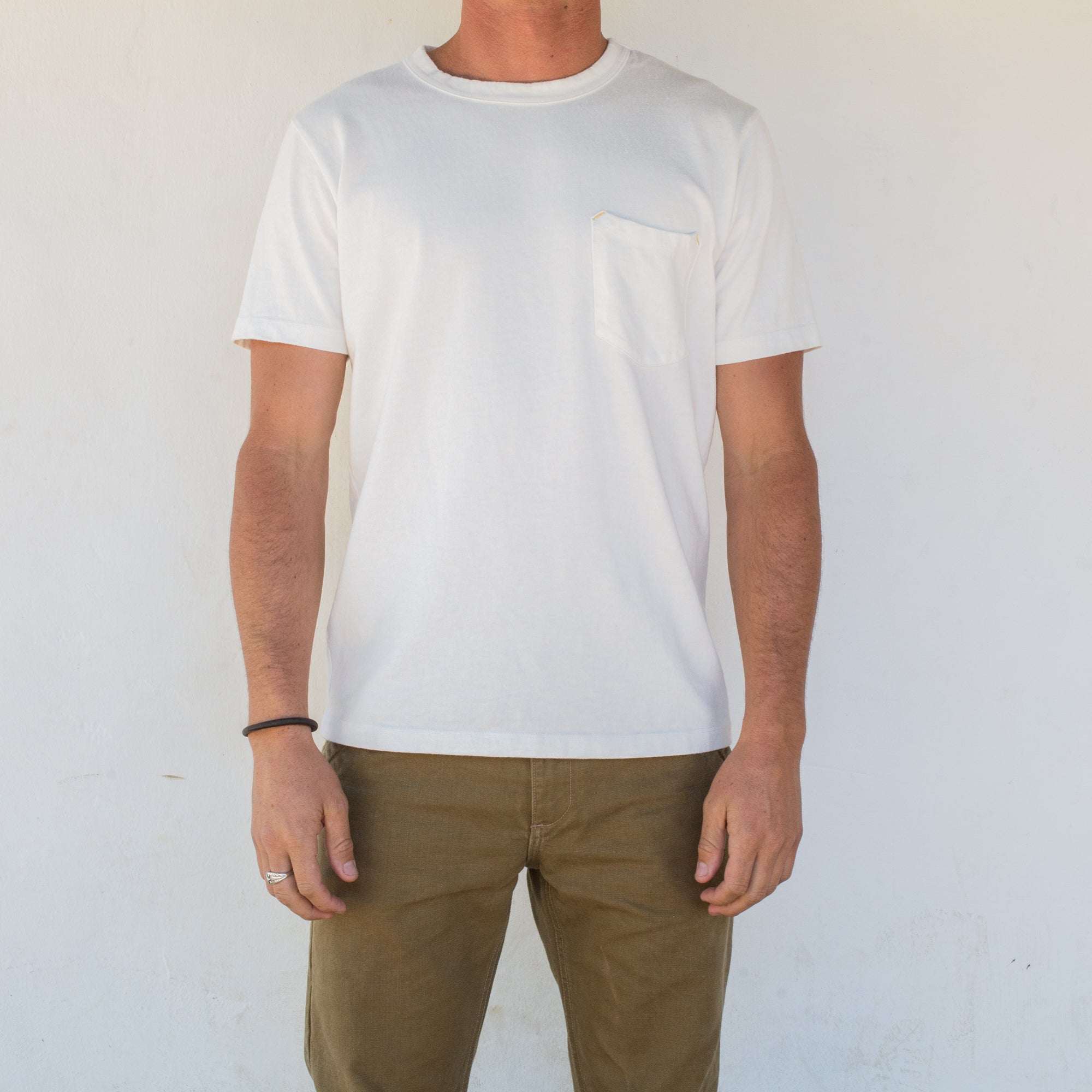 13 OUNCE POCKET T-SHIRT - WHITE