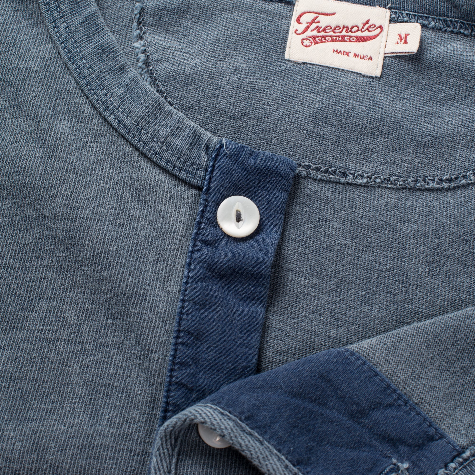 Freenote 13 Ounce Henley L/S Faded Blue