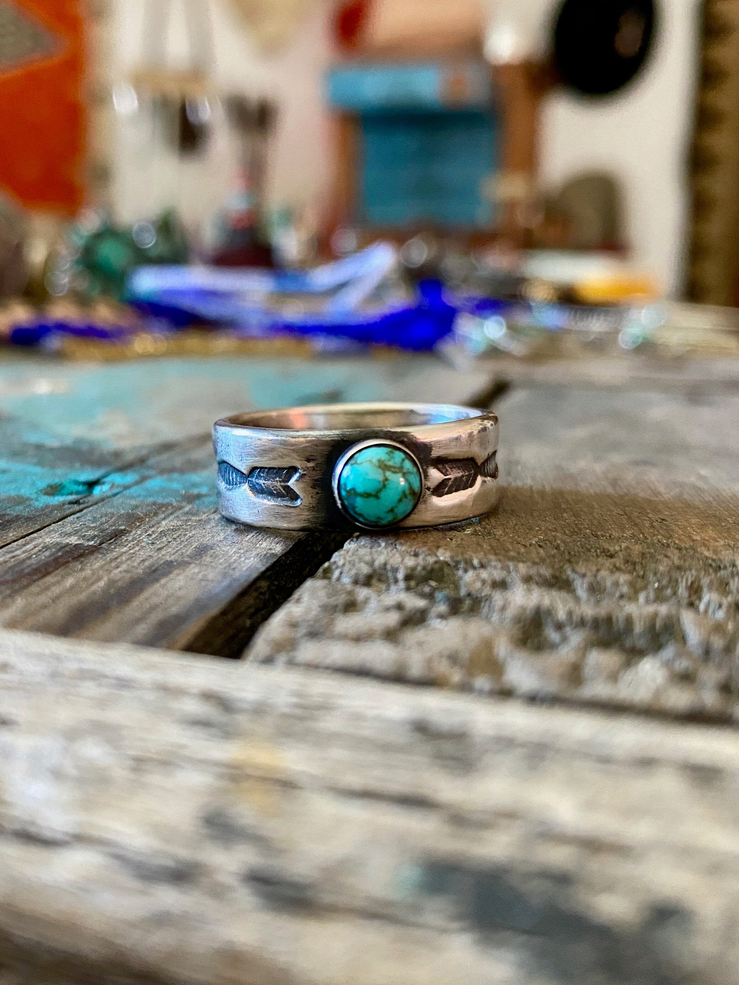 Double Arrow Ring -Solid or w/Turquoise