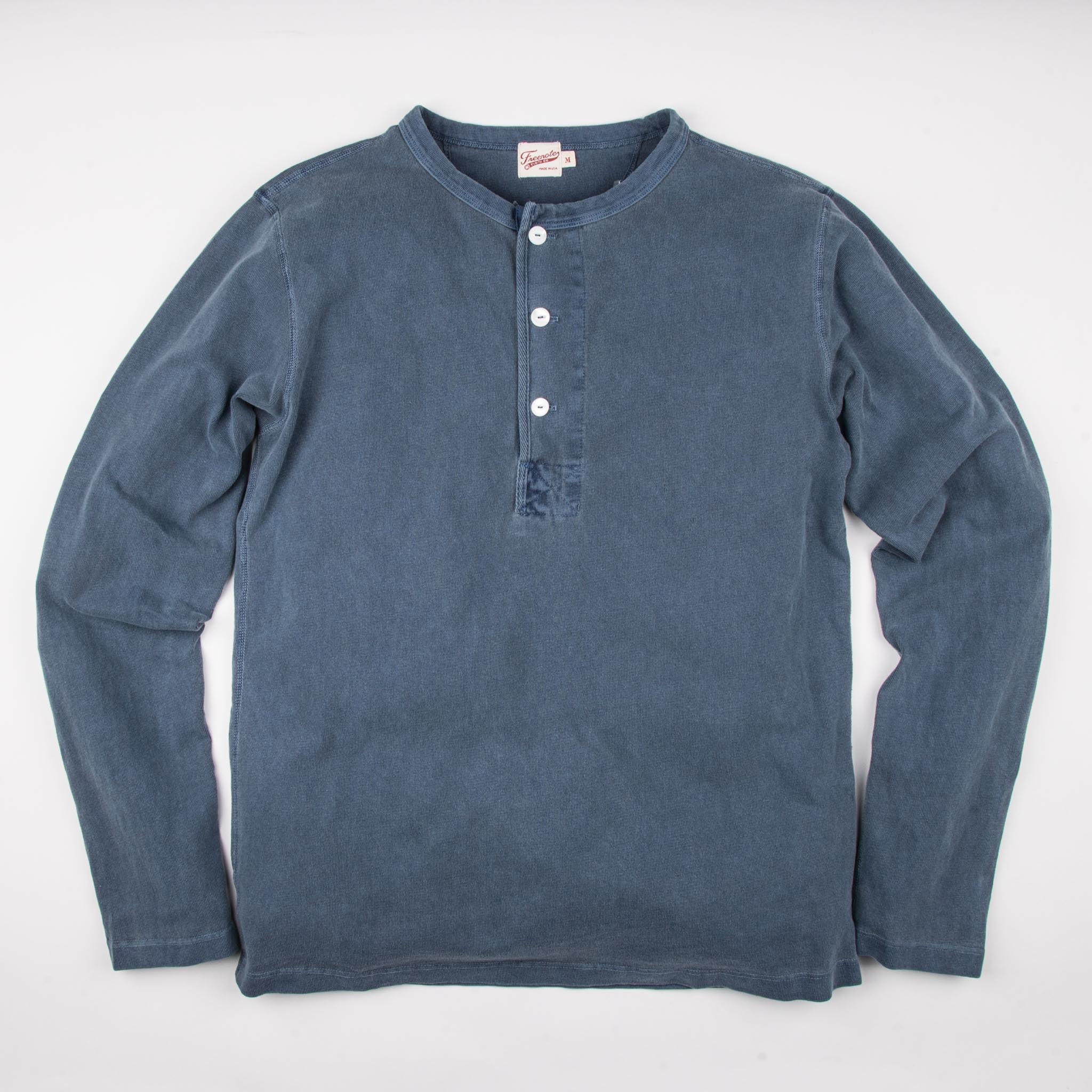 Freenote 13 Ounce Henley L/S Faded Blue