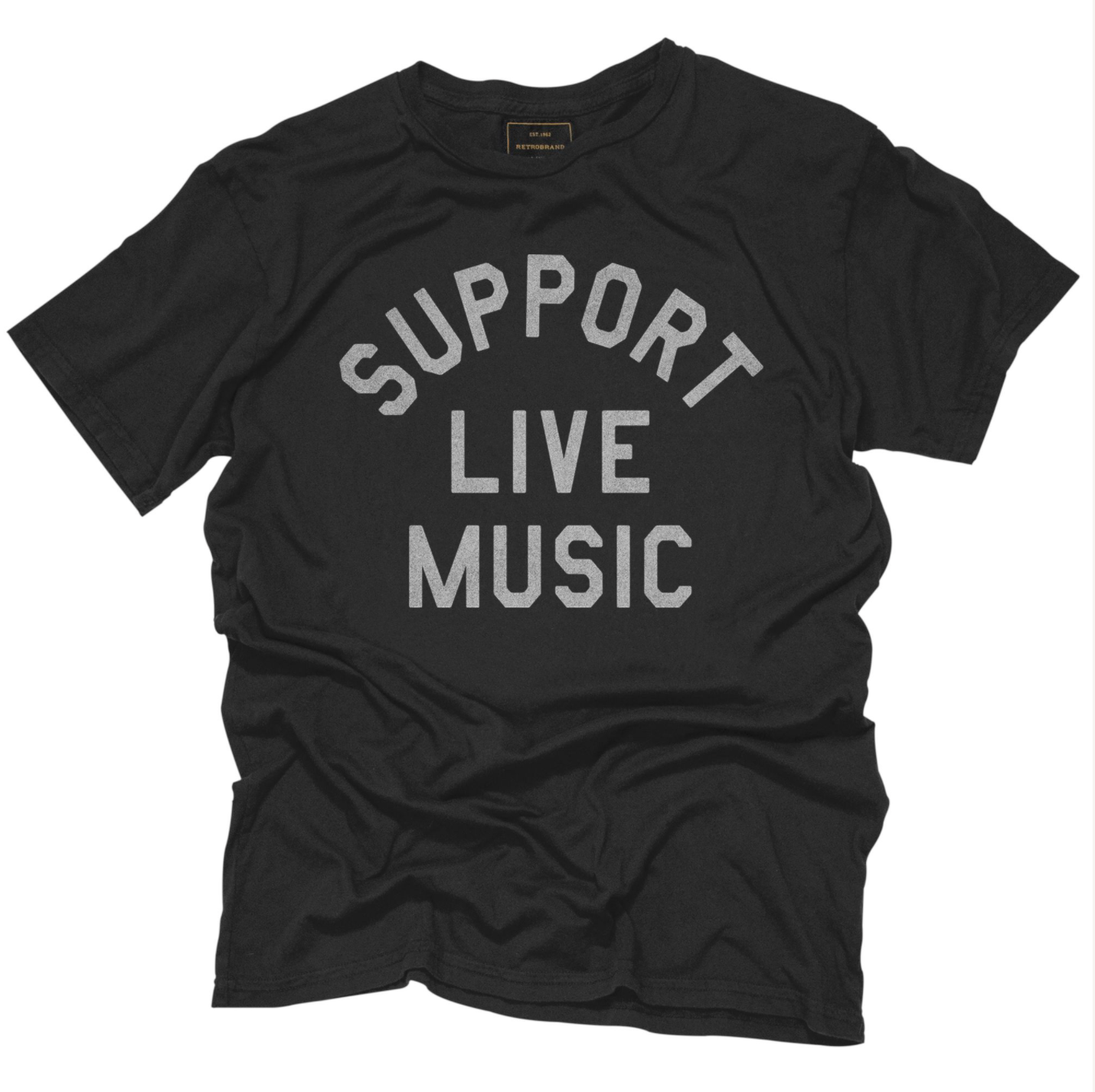 Retro Brand Black Label - Support Live Music Tee (Heavy Weight)