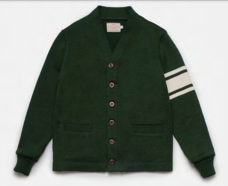 Varsity Cardigan - Pine / Off-White