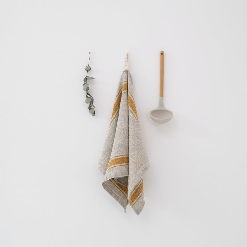 Mustard Stripe Vintage Kitchen Towel