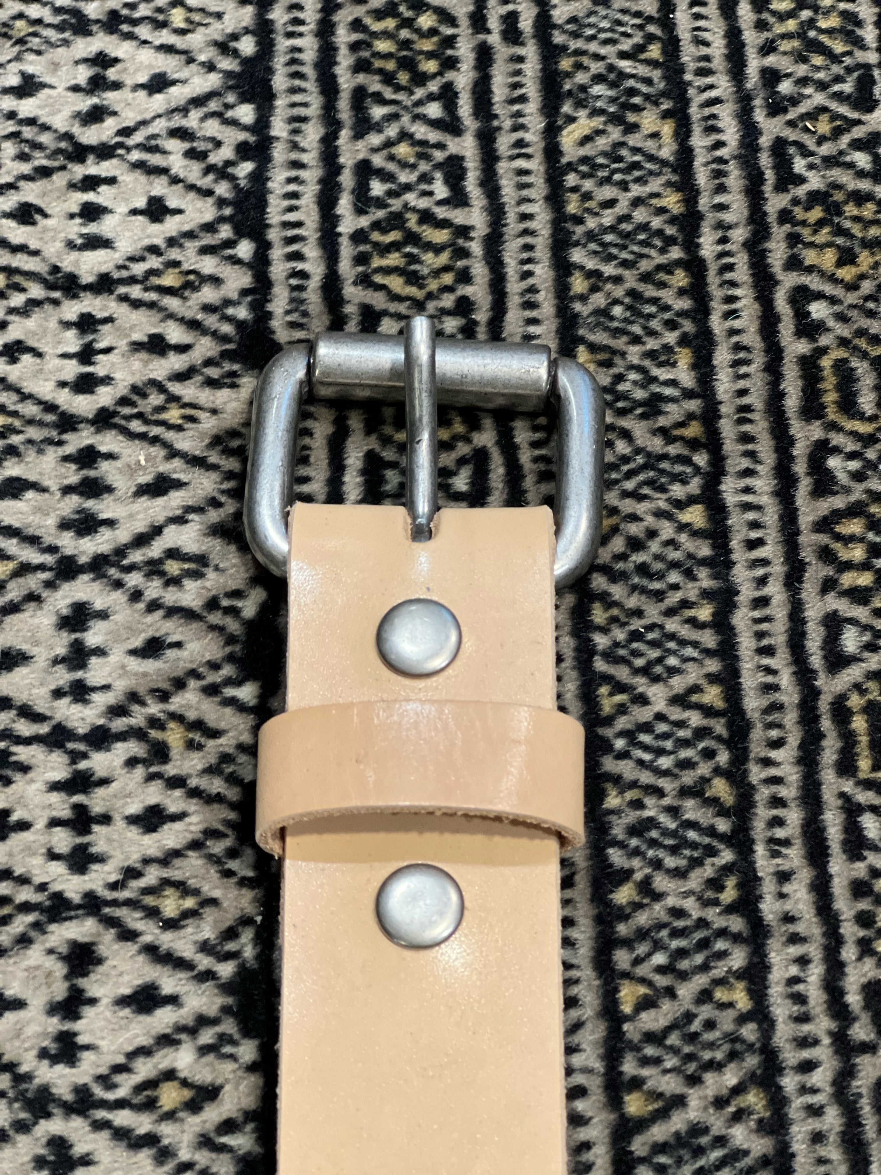 Raw Leather Natural Veg Belt