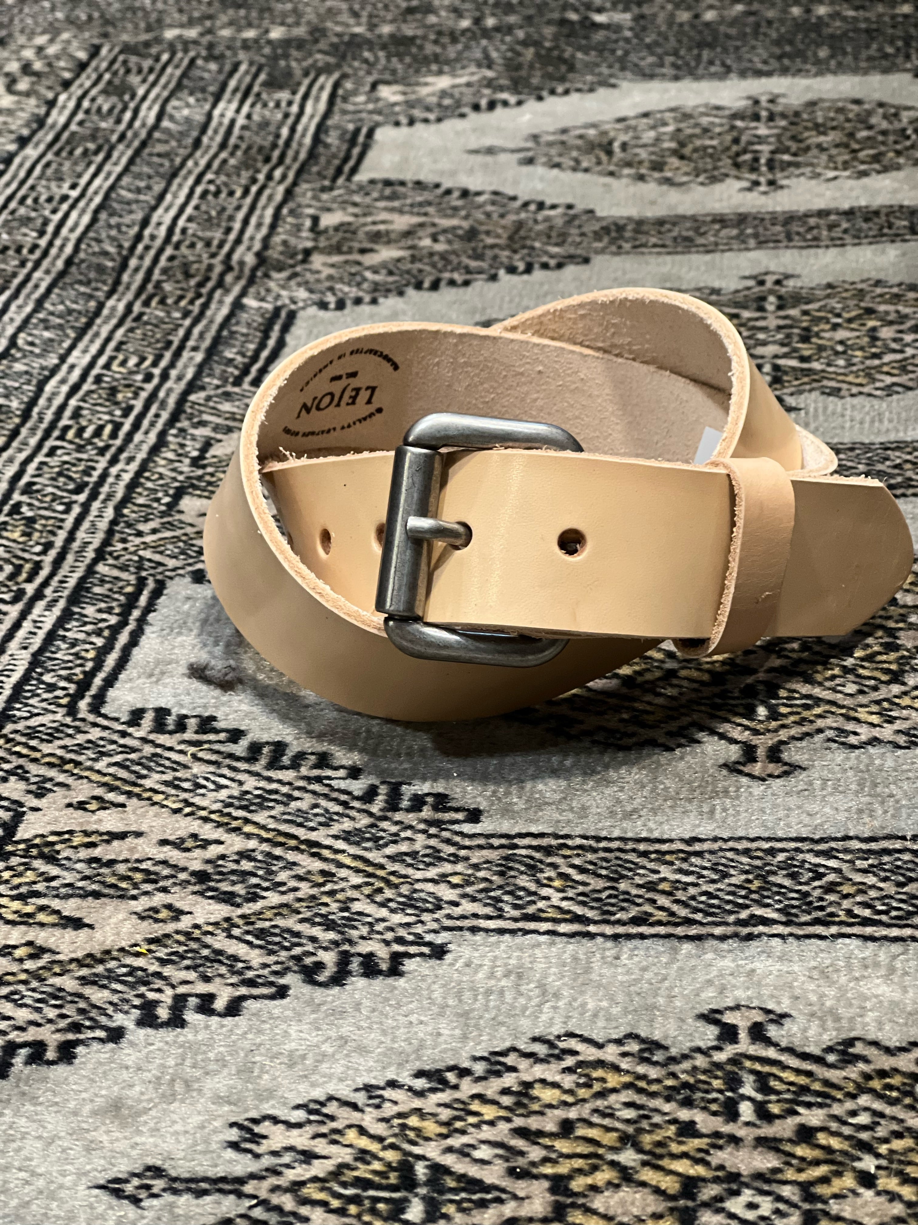 Raw Leather Natural Veg Belt