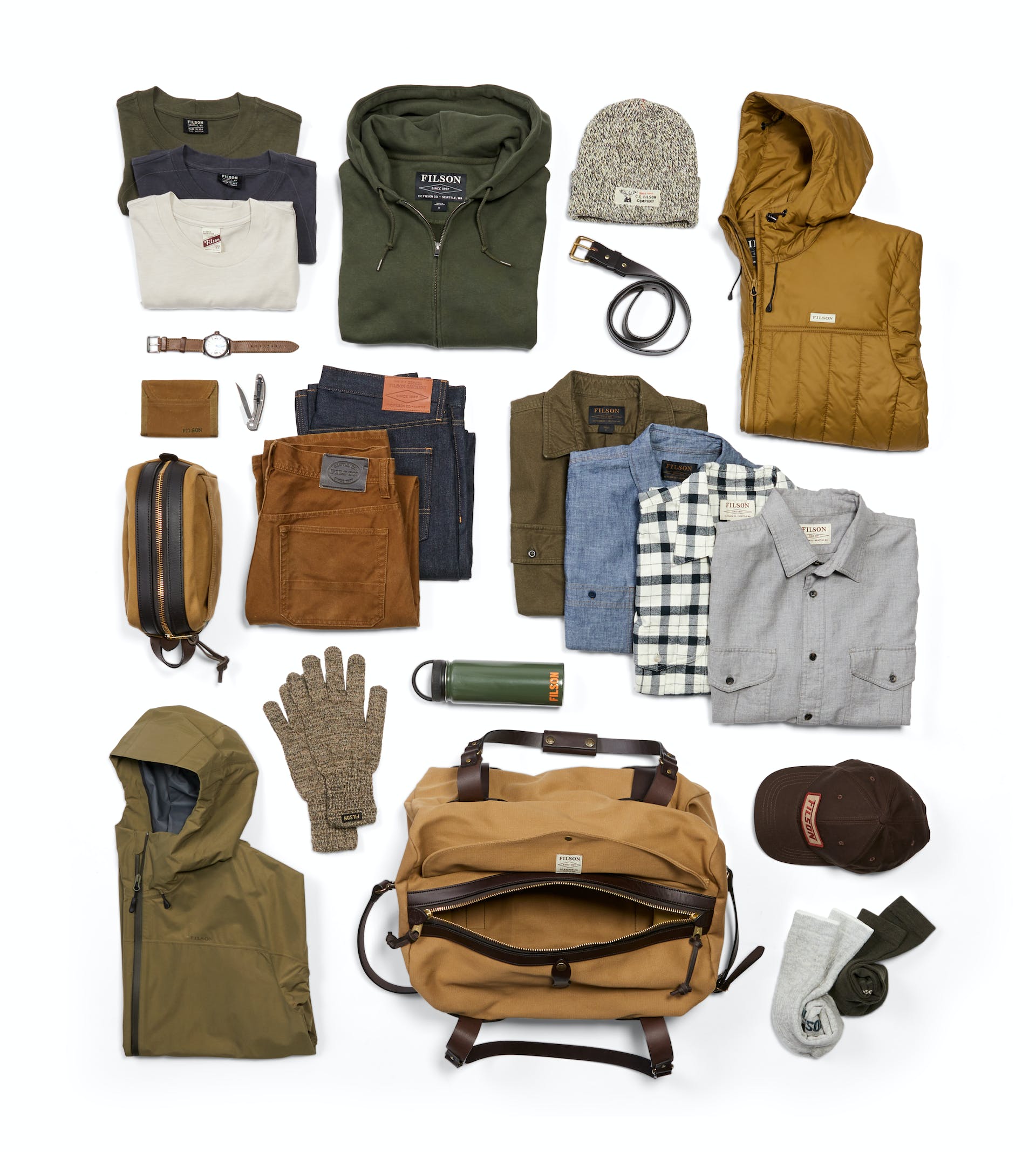 RUGGED TWILL MEDIUM DUFFLE BAG - TAN