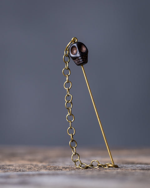 Stone Voodoo Hat Pin - Black