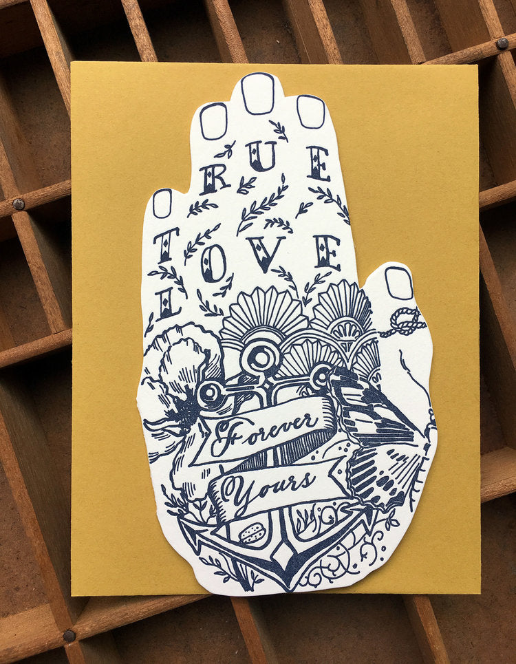 true love hand card