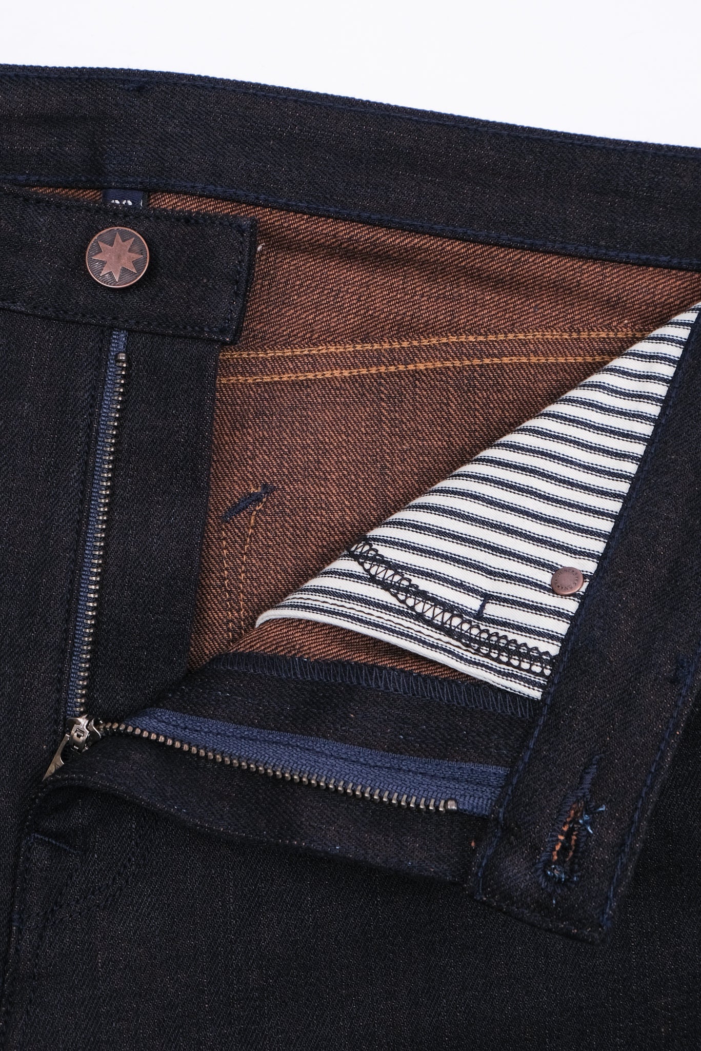 WILKES WESTERN 16 OUNCE INDIGO BROWN DENIM