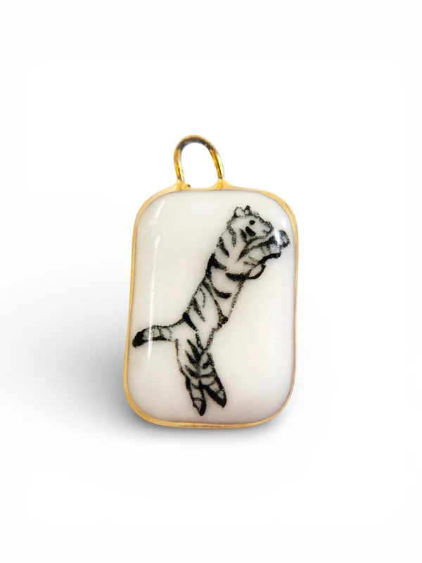 Black & White Tiger Charm