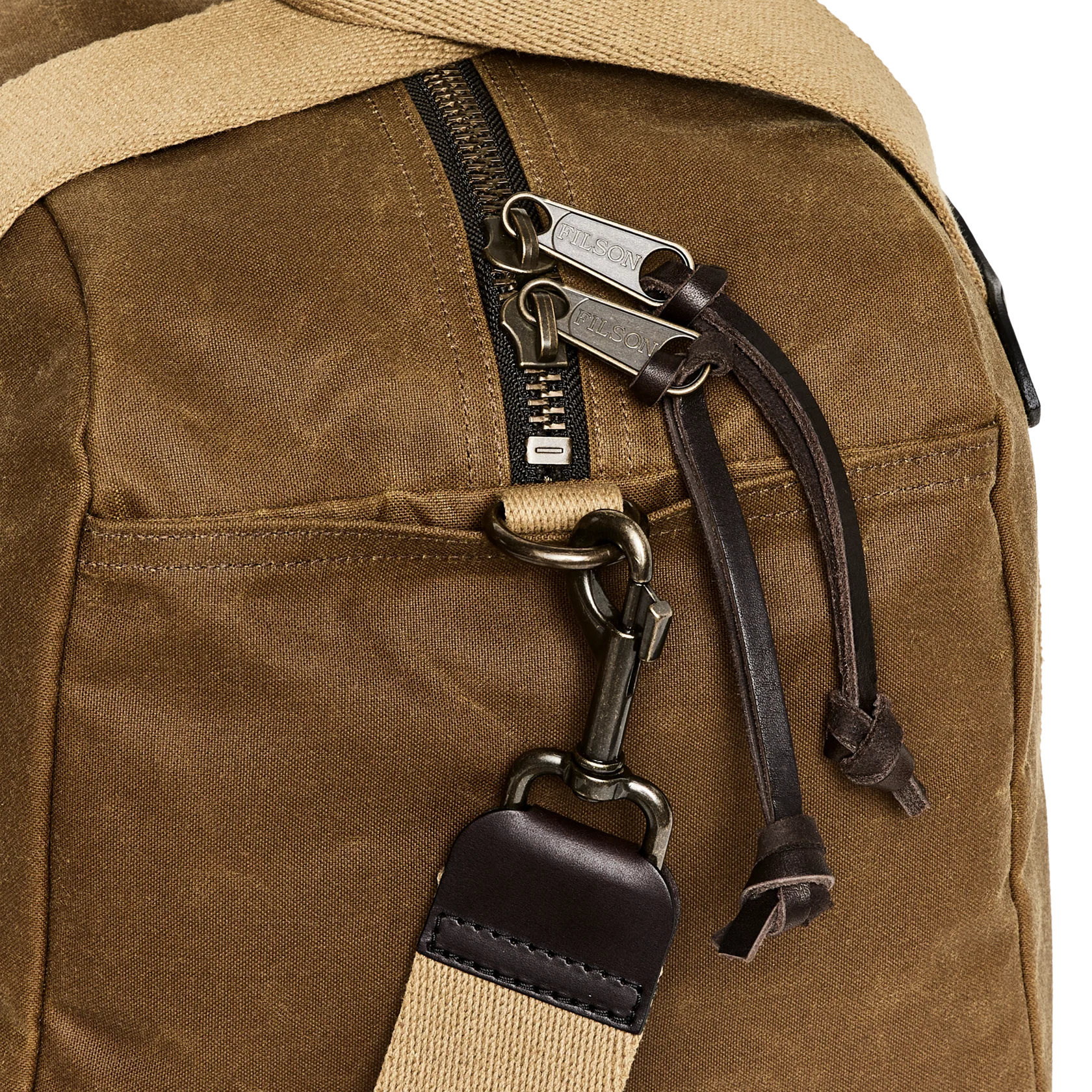 SMALL TIN CLOTH DUFFLE BAG - DARK TAN
