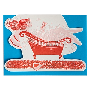 Lady In The Bath | Cut Out-Greeting Card