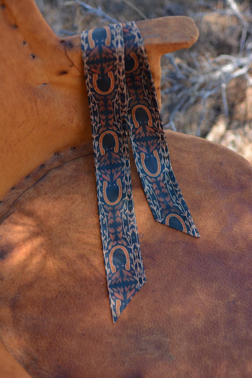 Western Harvest in Deep Juniper Silk Twilly Cowgirl Scarf
