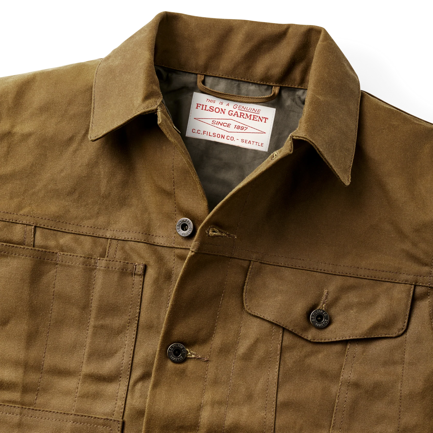 TIN CLOTH SHORT LINED CRUISER JACKET - DARK TAN