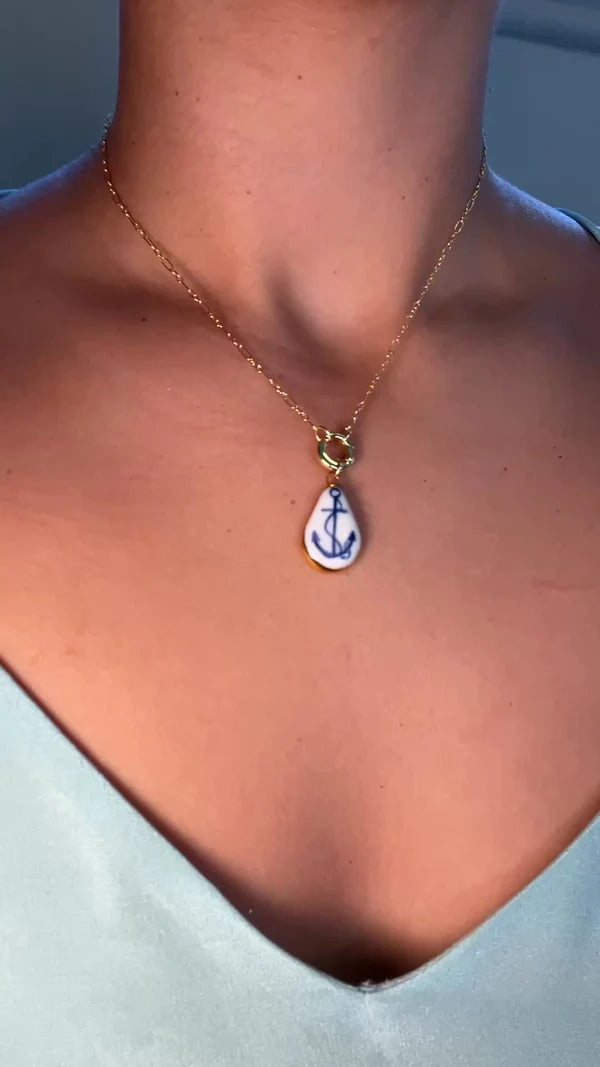 Anchor Charm - Navy Blue