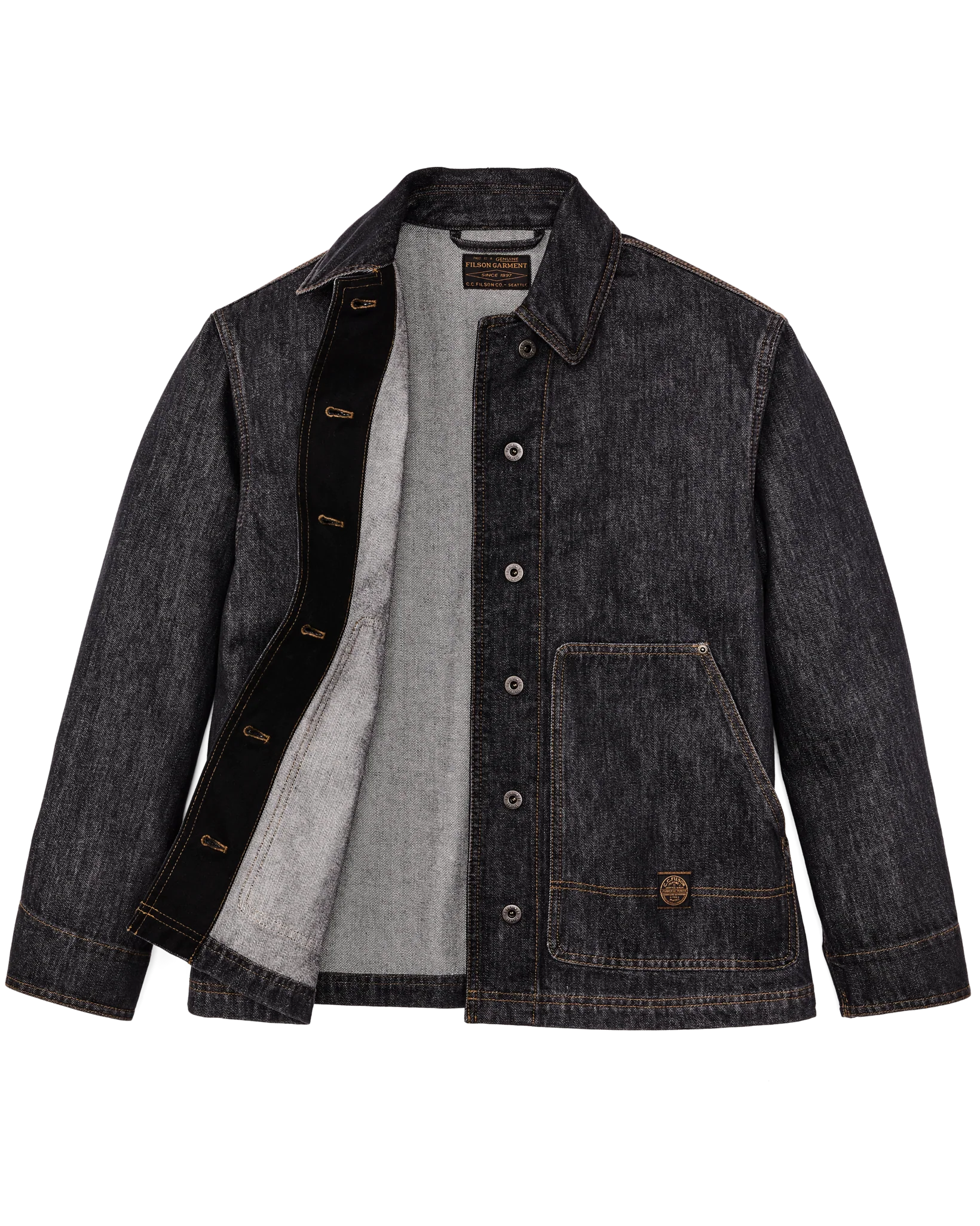 Women's Denim Barn Coat - Rinse Black