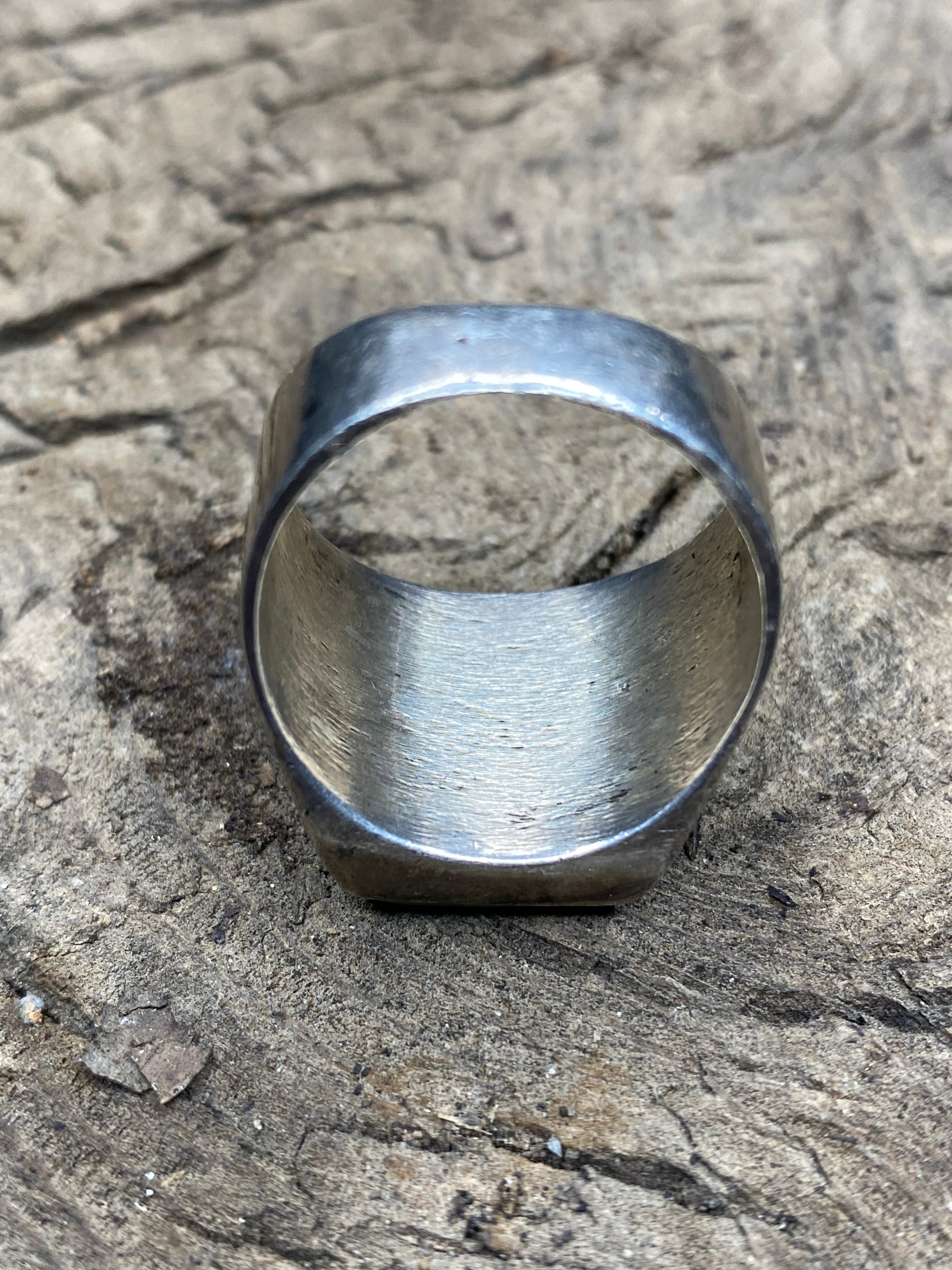 Vintage Turquoise and Silver Mixed Stone Men's Ring - Size 12