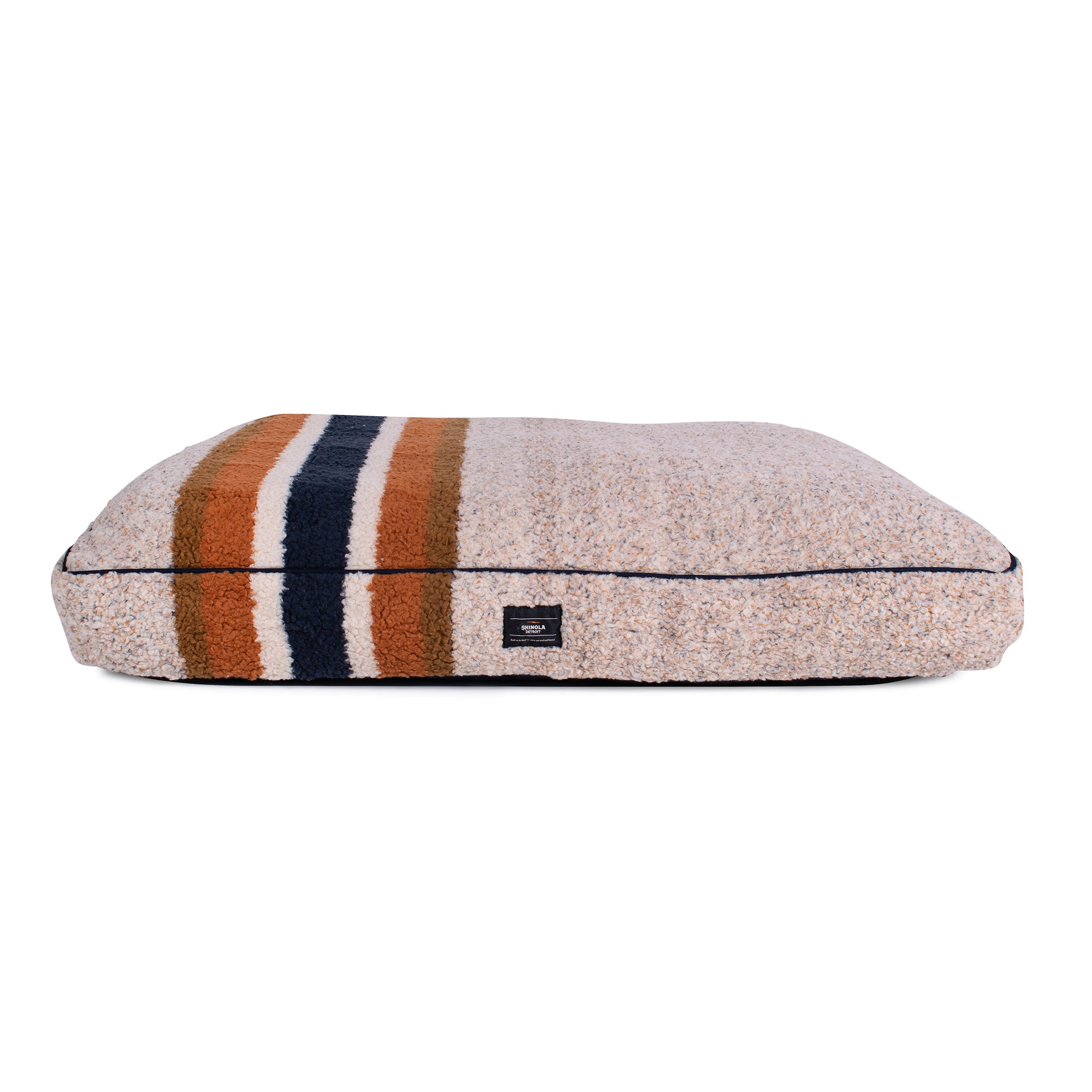 Large Shinola Brand Stripe Napper Pillow Bed Oatmeal