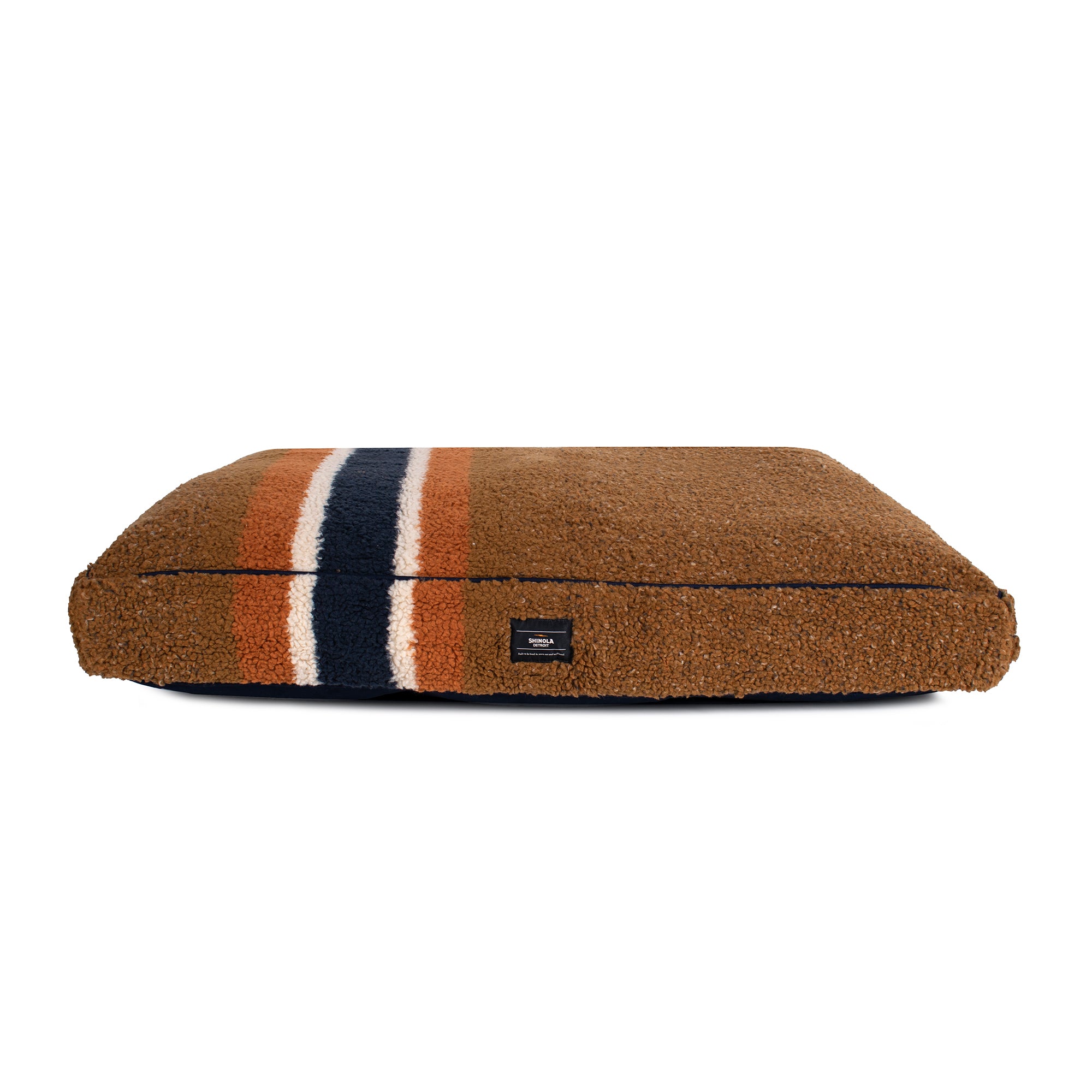 Medium Shinola Brand Stripe Napper Pillow Bed Rust