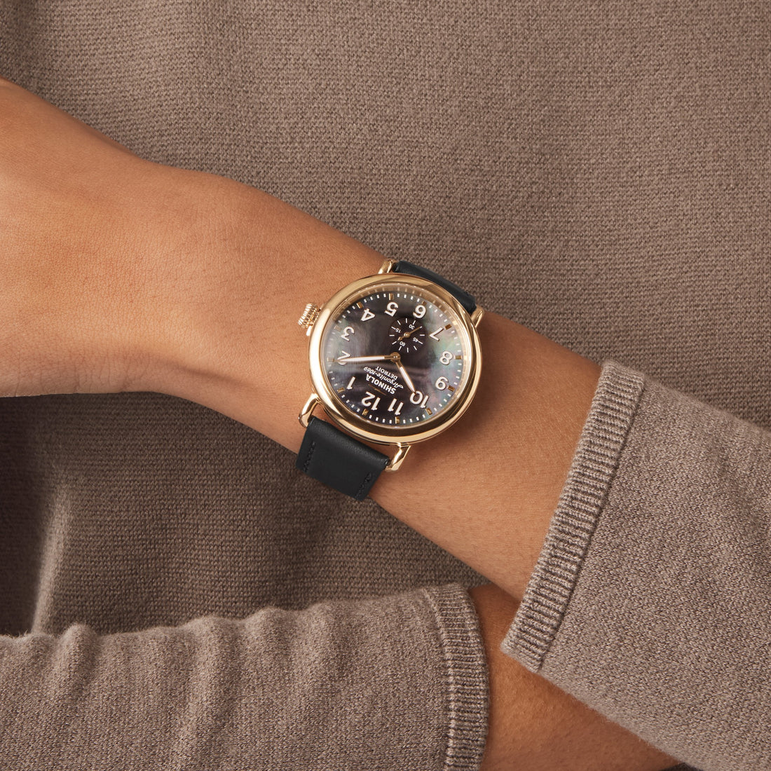 Runwell Watch 41mm-Black Mother of Pearl
