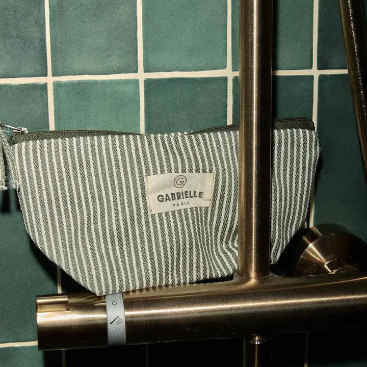 Quartz Stripes Cotton Beauty Pouch