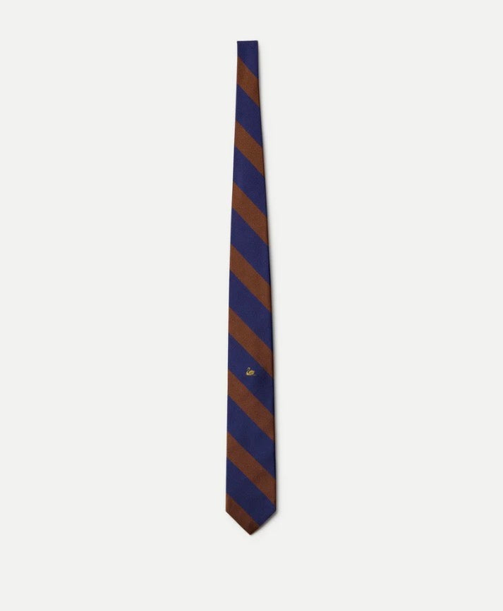 Silk Tie – Swan - Teak
