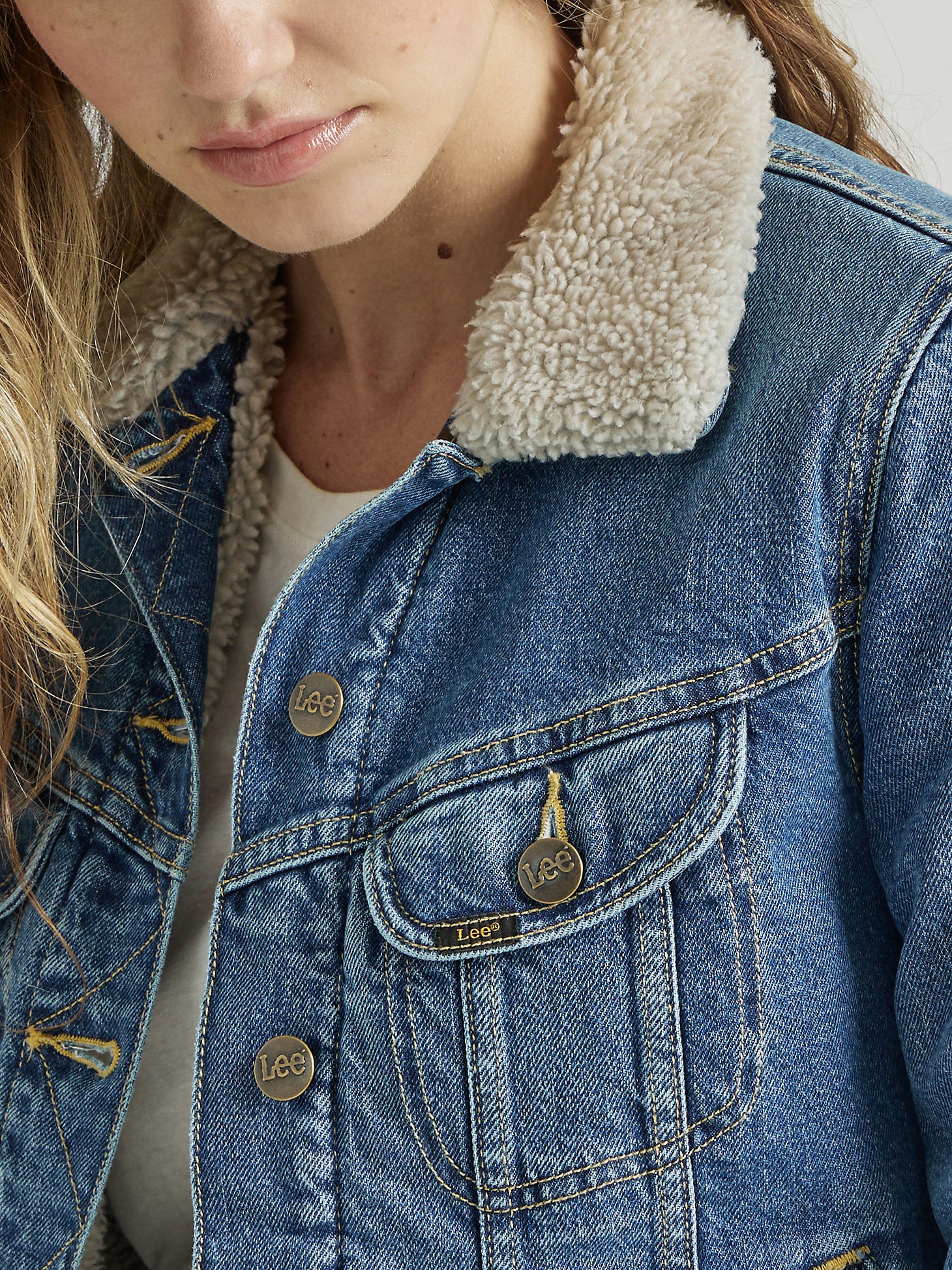 WOMEN'S RIDER SHERPA JACKET IN IN THE THRILL BLUE