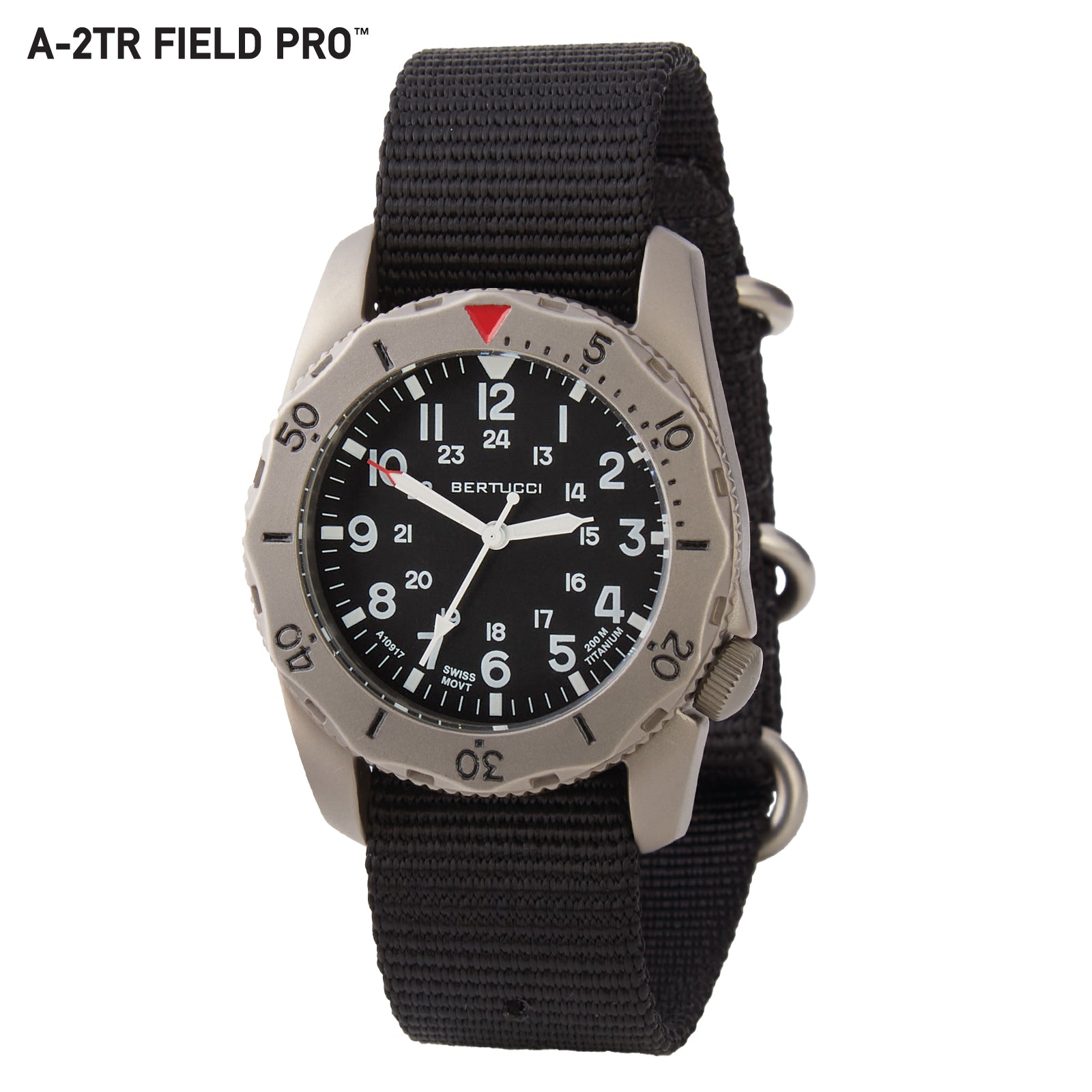 #12114 A-2TR Field Pro, Black dial - Black Nylon Band