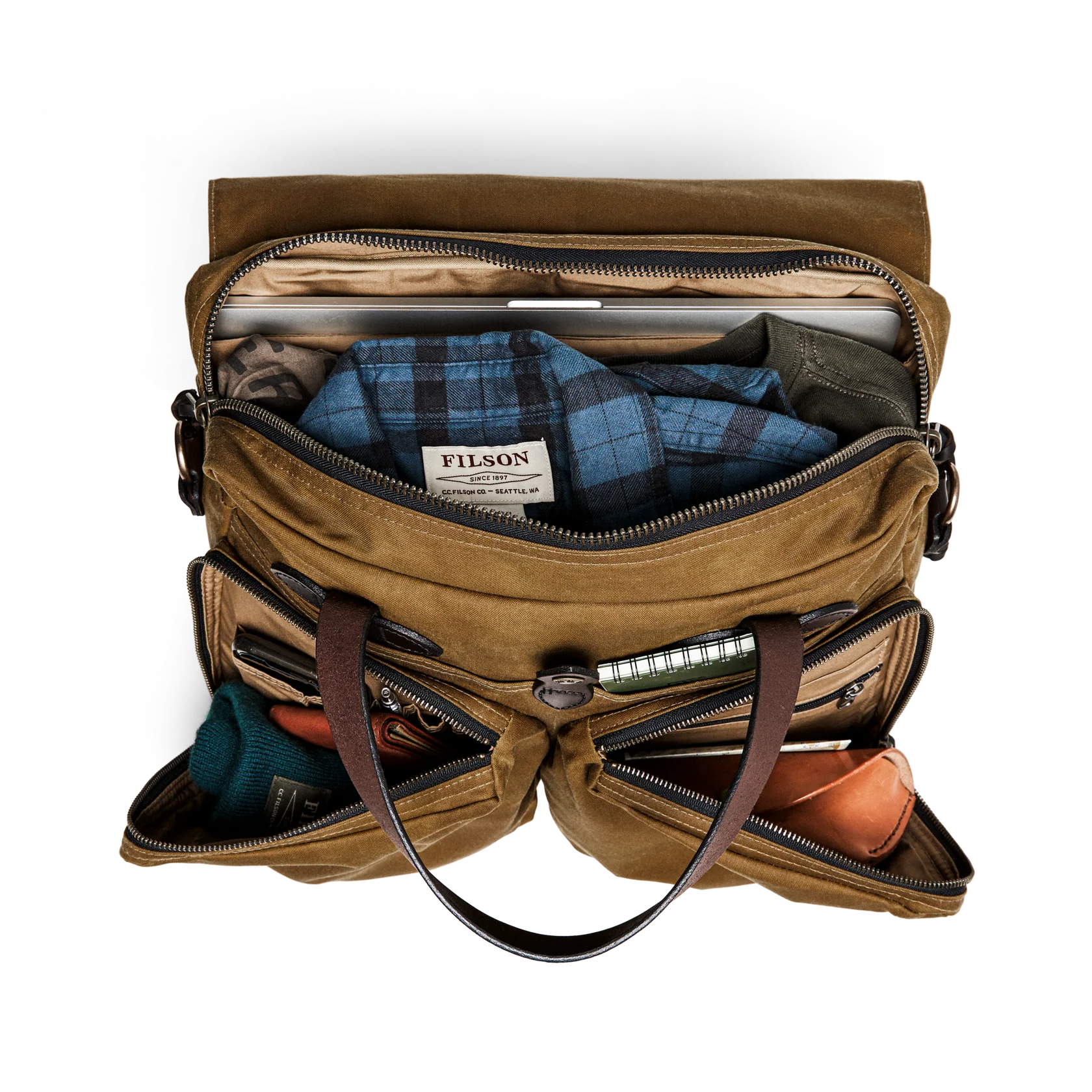 24 Hour Tin Cloth Briefcase - Dark Tan