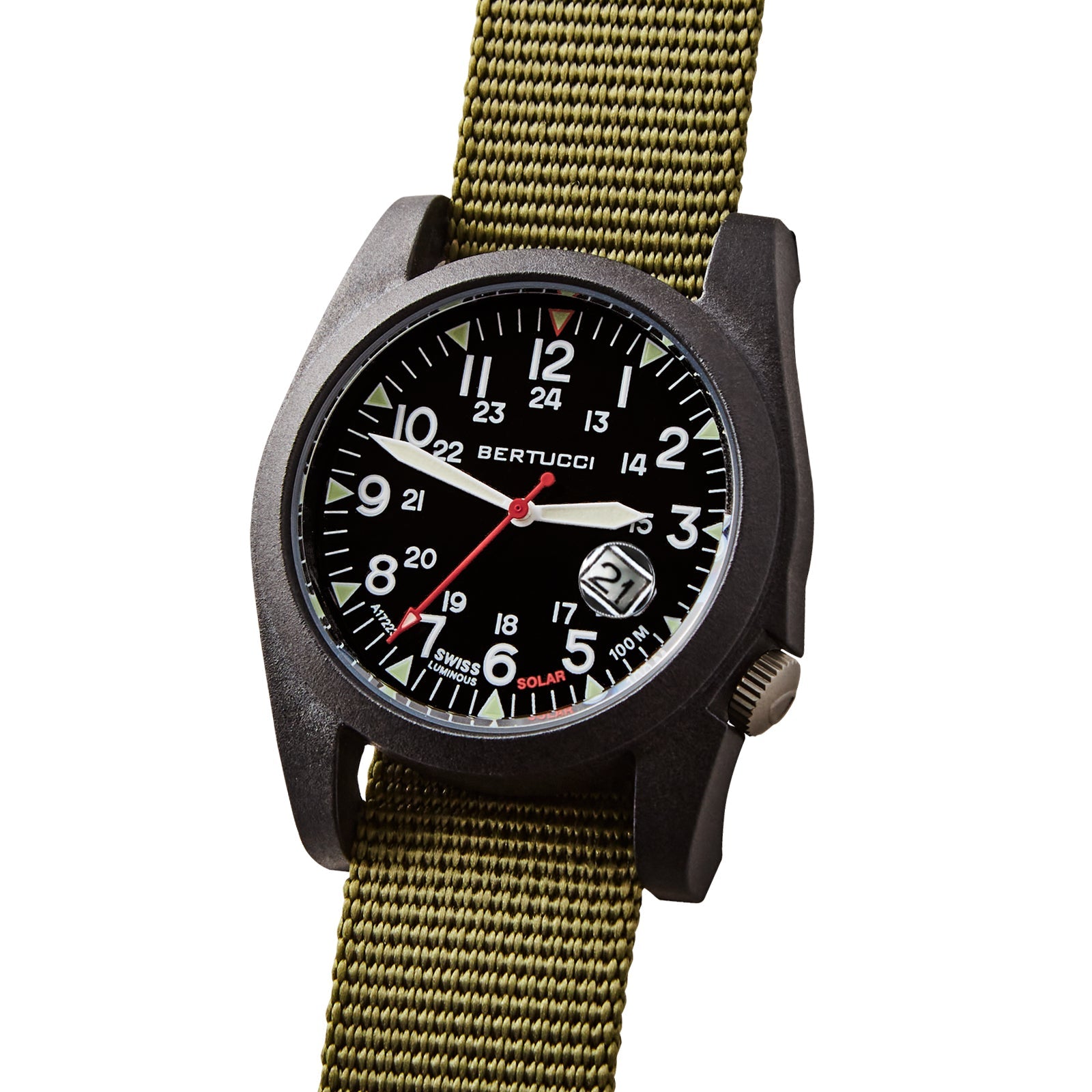 #13801 A-3PS Solar Field - Black w/ Forest Nylon Band