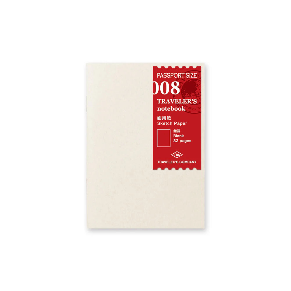 TRAVELER'S notebook 008 Blank Sketch Paper (Passport Size)