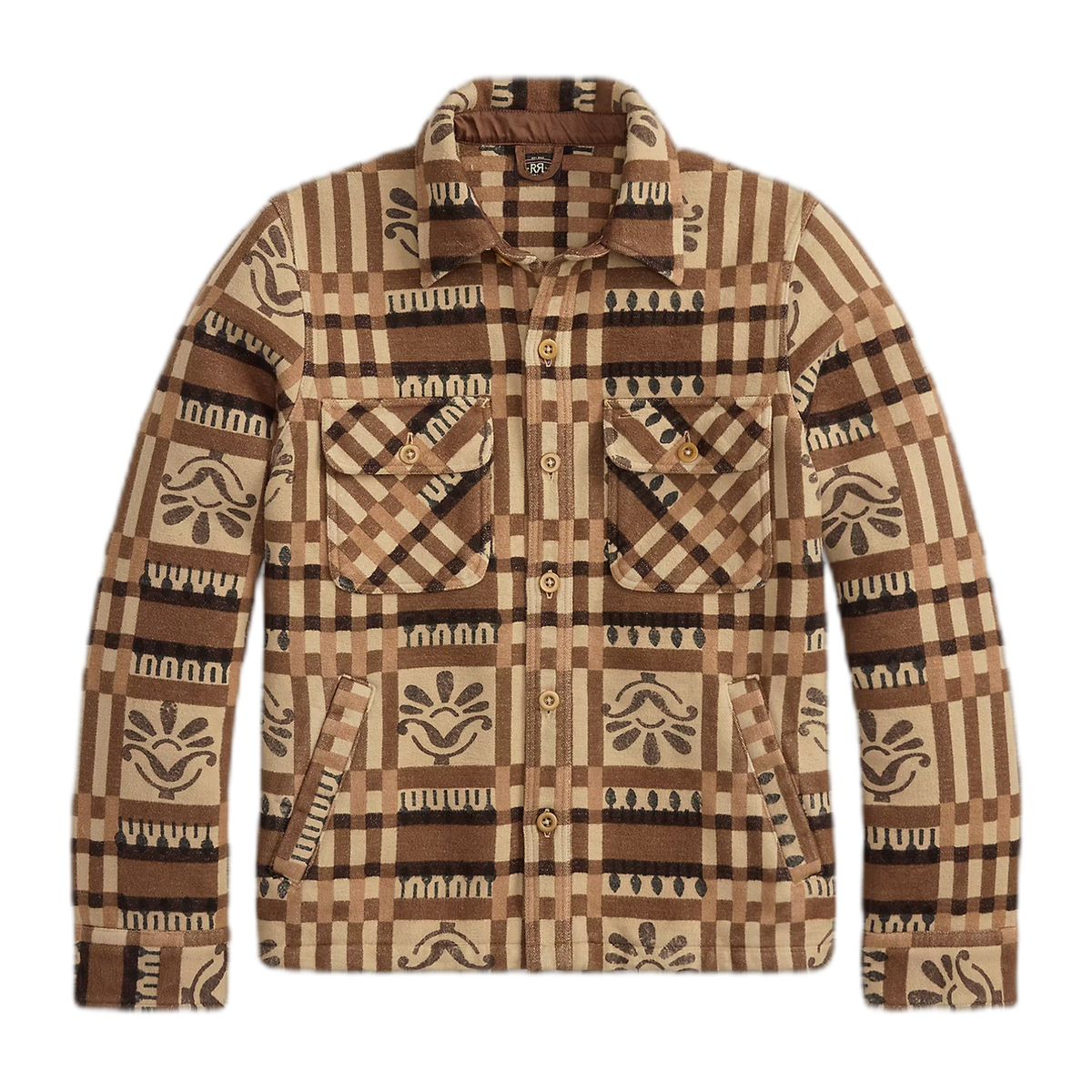 RRL Block-Print Jacquard Overshirt