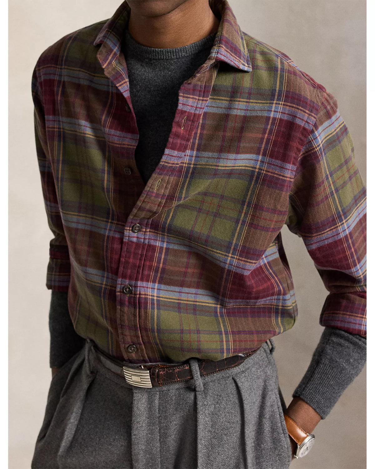 Classic Fit Plaid Flannel Shirt