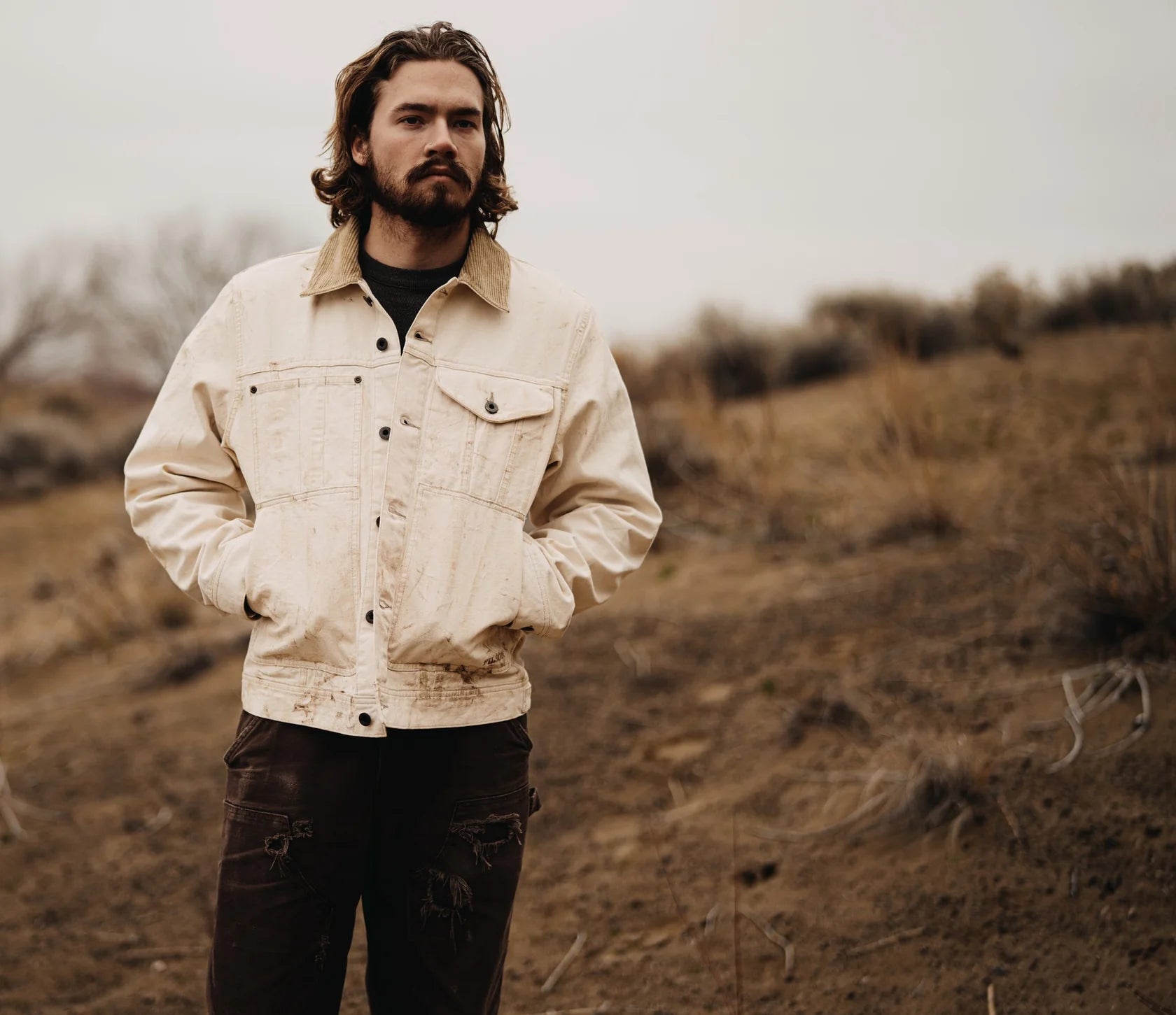 Rustic Canvas Short Cruiser Jacket - Natural Seed