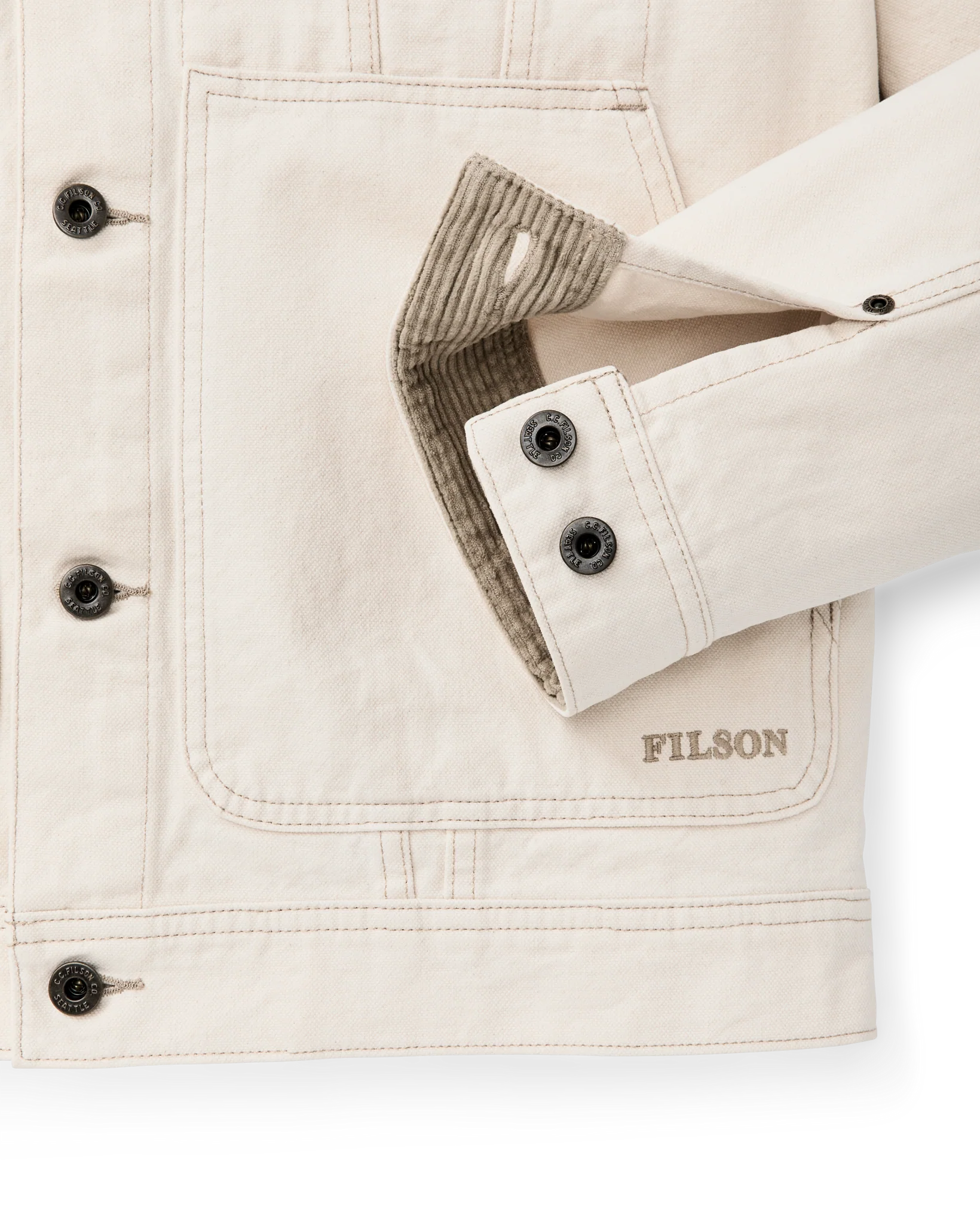 Rustic Canvas Short Cruiser Jacket - Natural Seed