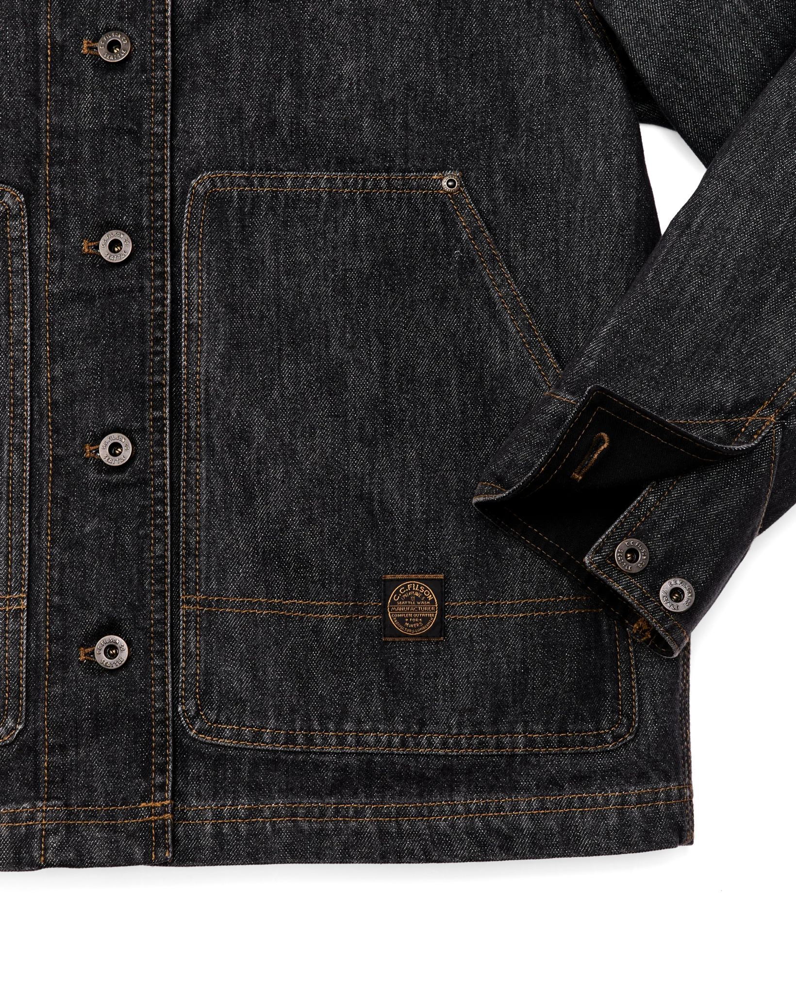 Women's Denim Barn Coat - Rinse Black
