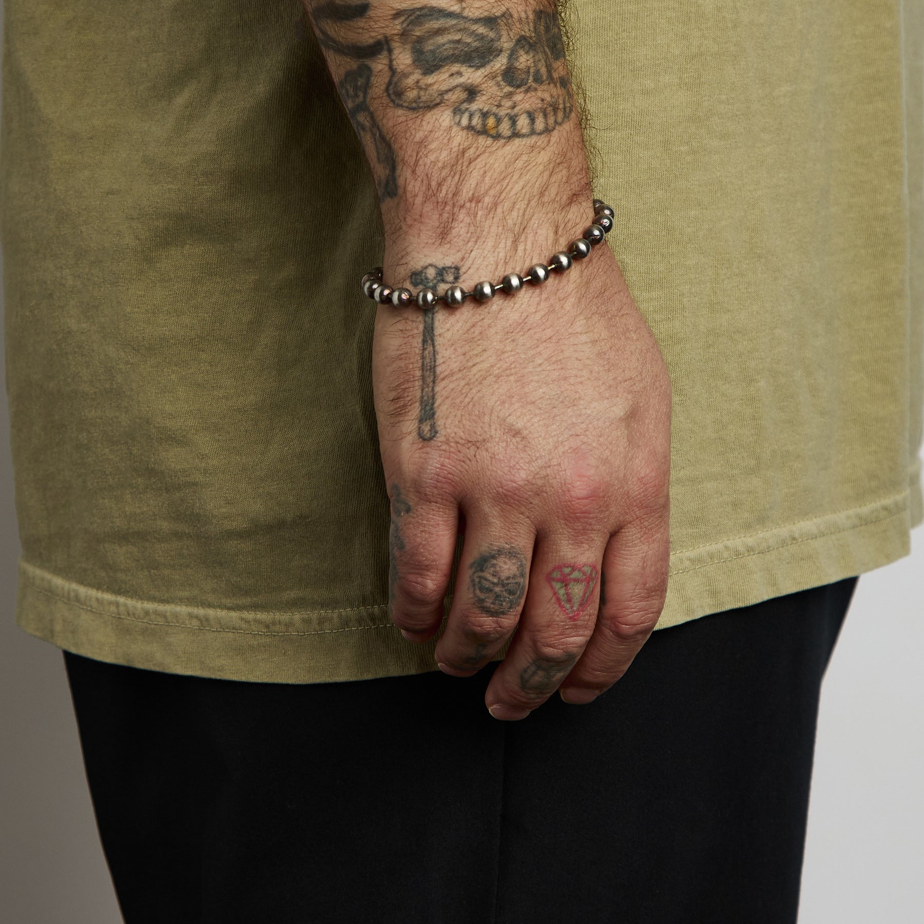 No.13 Bracelet/Stainless Steel/Work Patina/XL