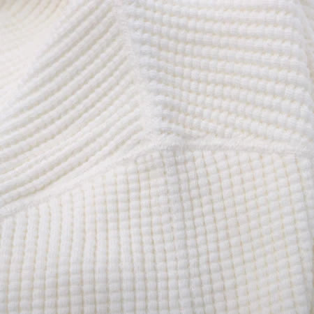 BIG WAFFLE Henley Neck T-shirt - Off White