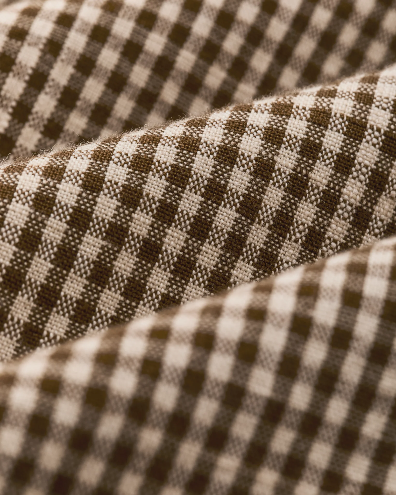 Short Sleeve Chambray Shirt - Coffee / Natural Plaid