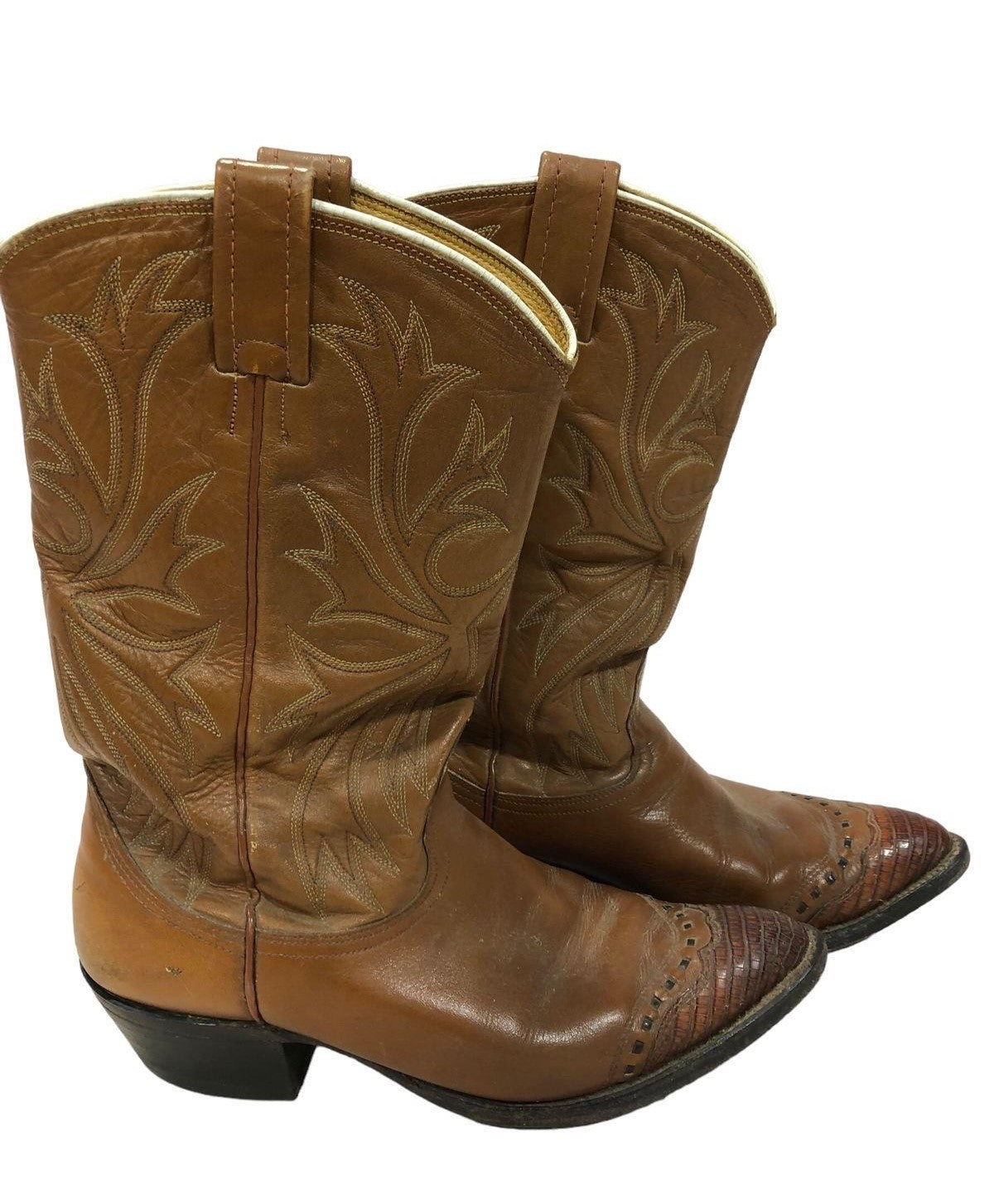 Nocona Leather Western Cowboy Boots Sz 8.5D
