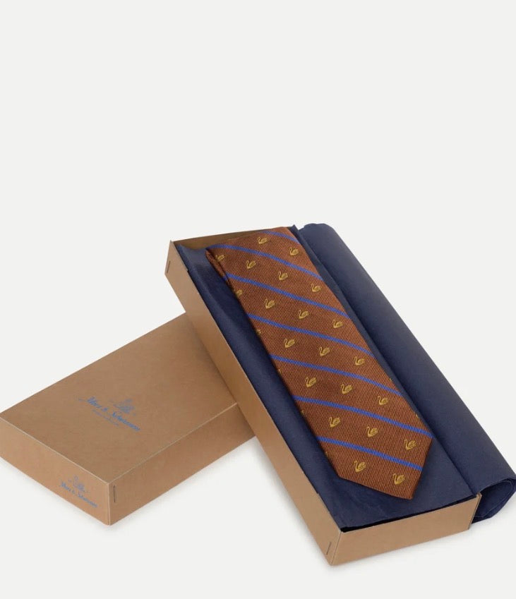 Silk Tie – Swan Drift - Teak