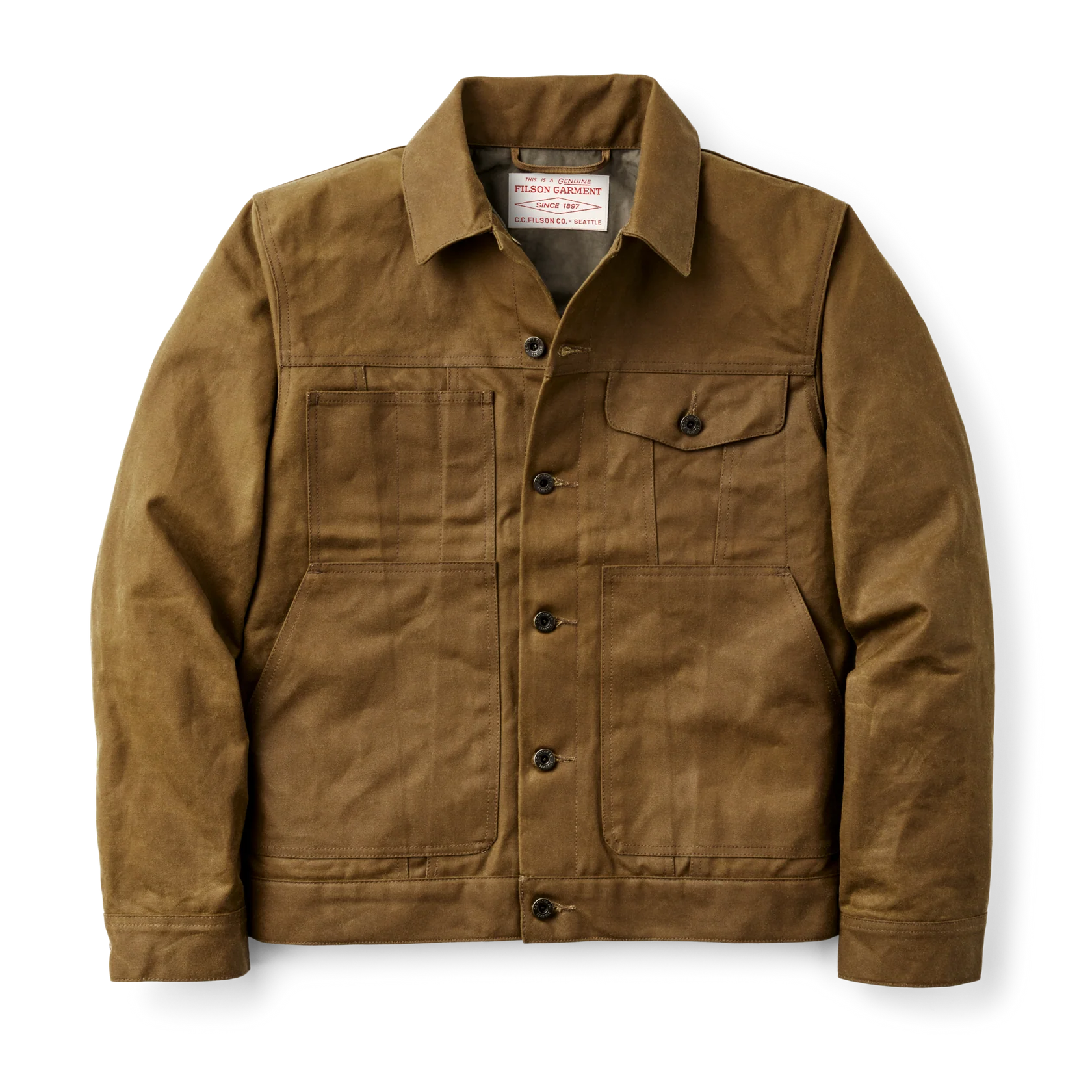 TIN CLOTH SHORT LINED CRUISER JACKET - DARK TAN