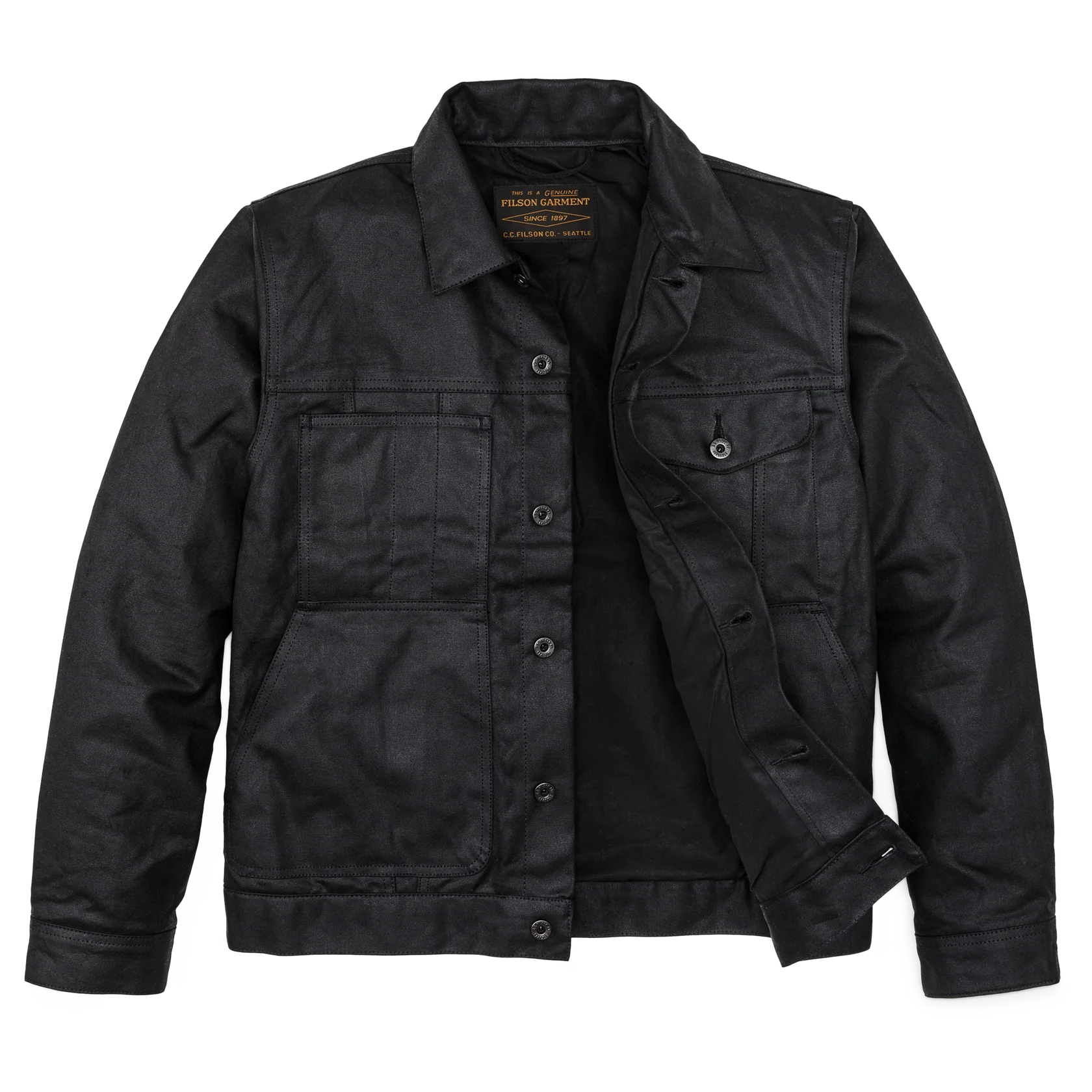 TIN CLOTH SHORT LINED CRUISER JACKET - BLACK