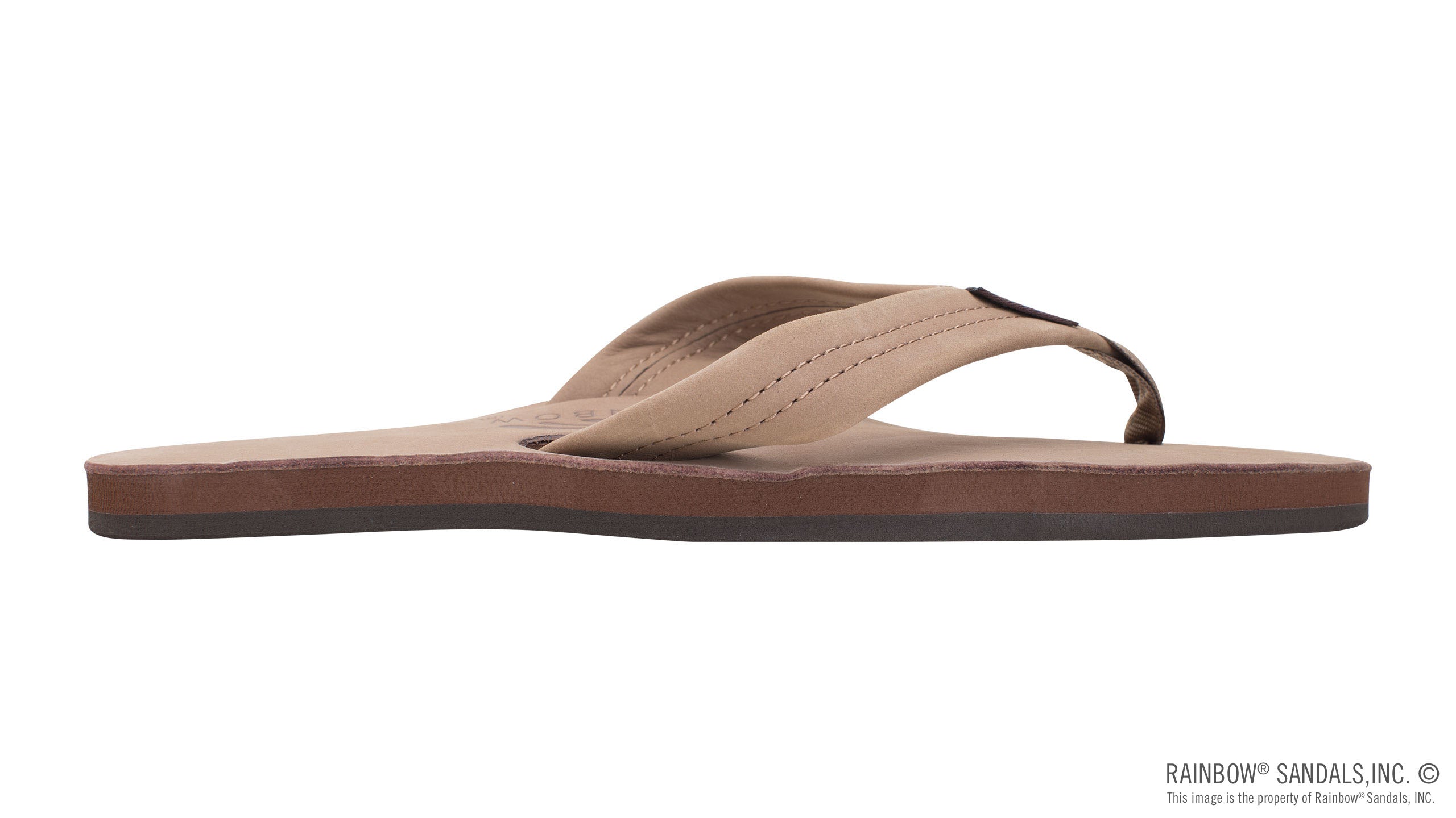 Single Layer Premier Leather with Arch Support 1" Strap - Dark Brown