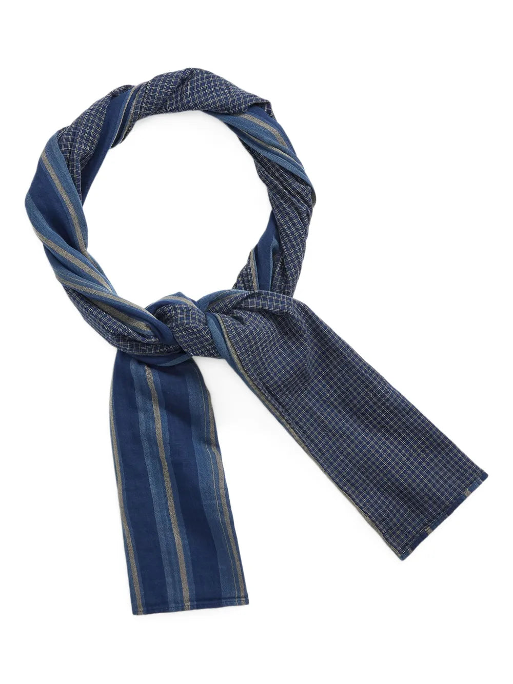 RRL Handwoven Indigo Striped Caspian Scarf