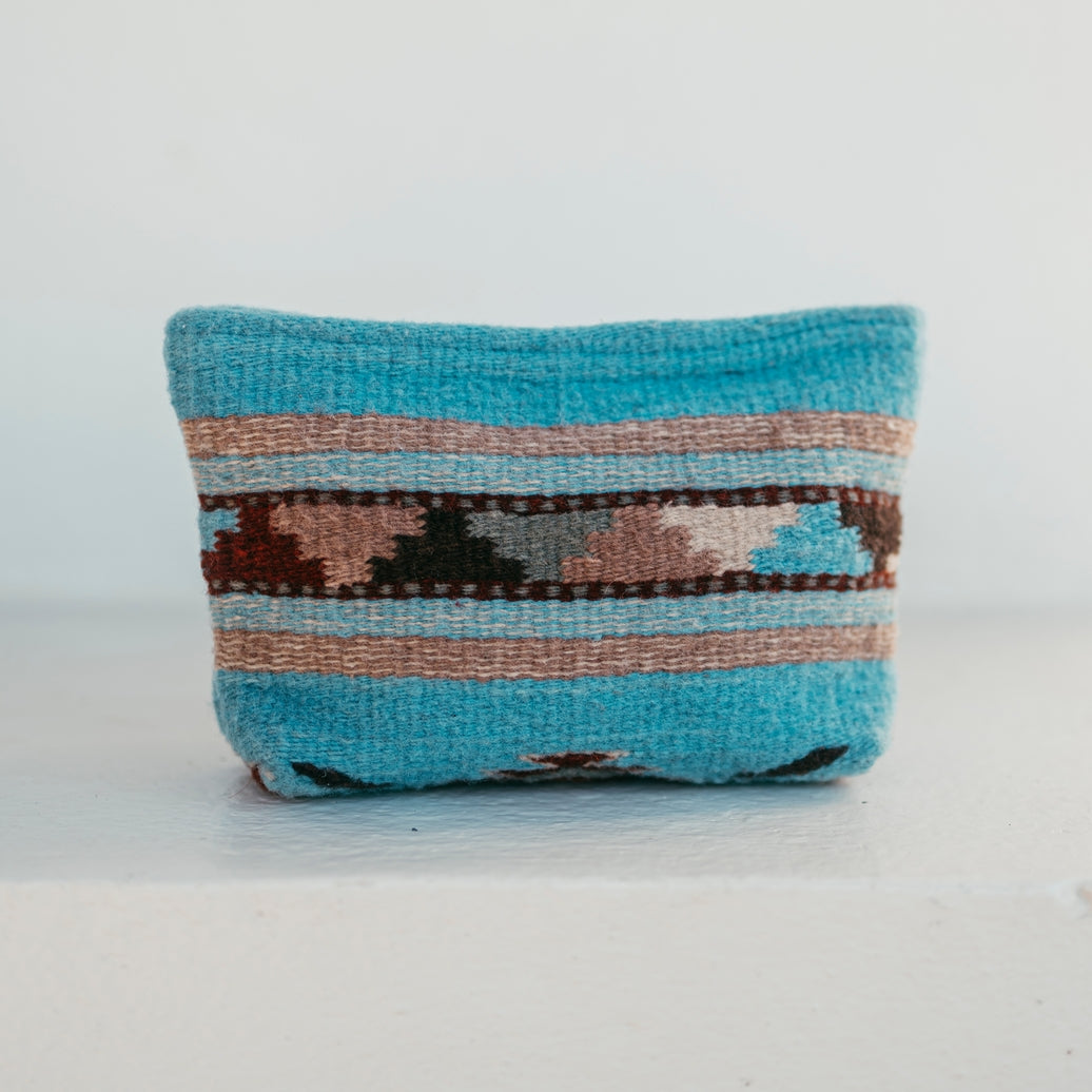 Artisan Made Turquoise Handwoven Wool Clutch