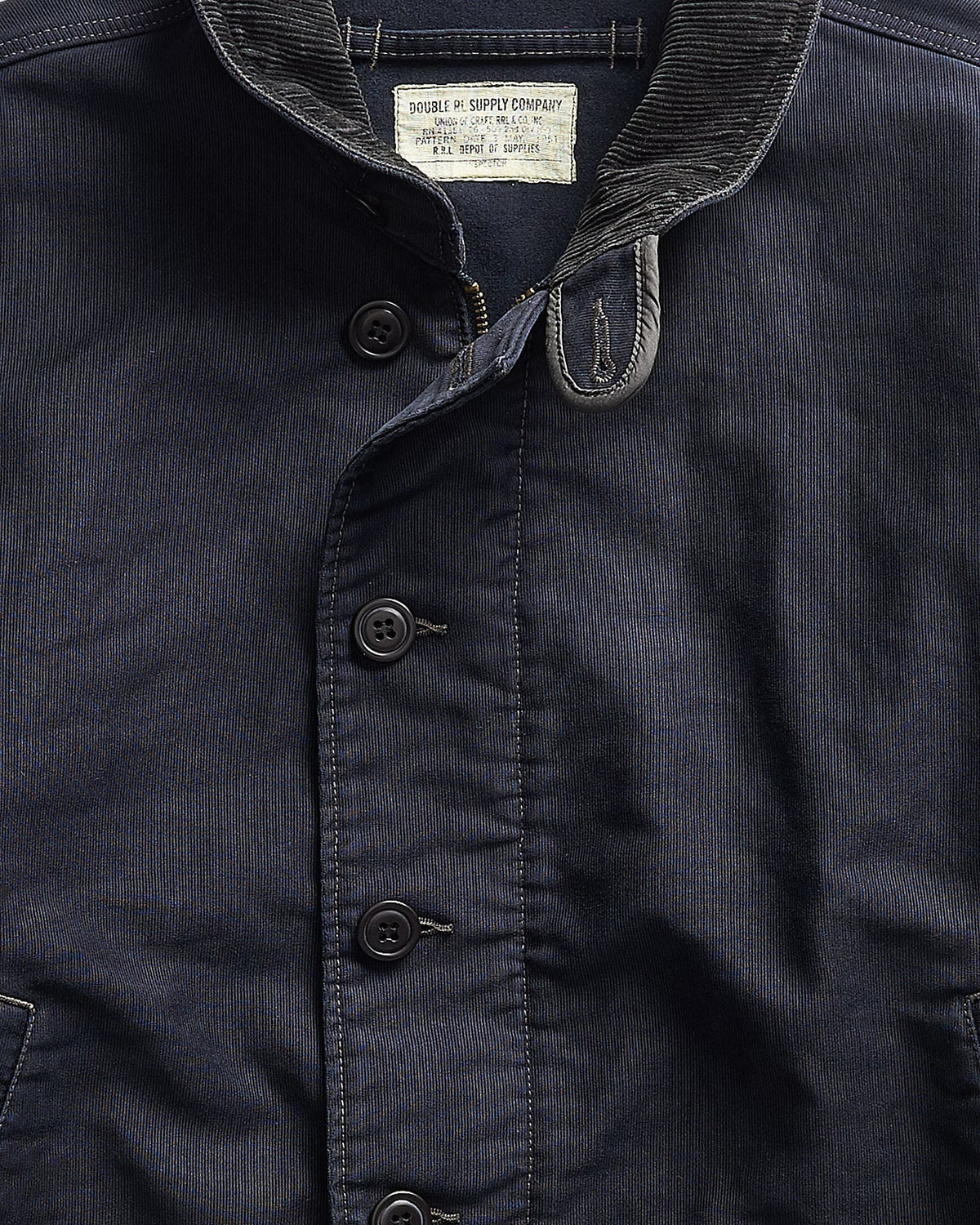 RRL Corduroy-Collar Cotton Deck Jacket - Dark Navy
