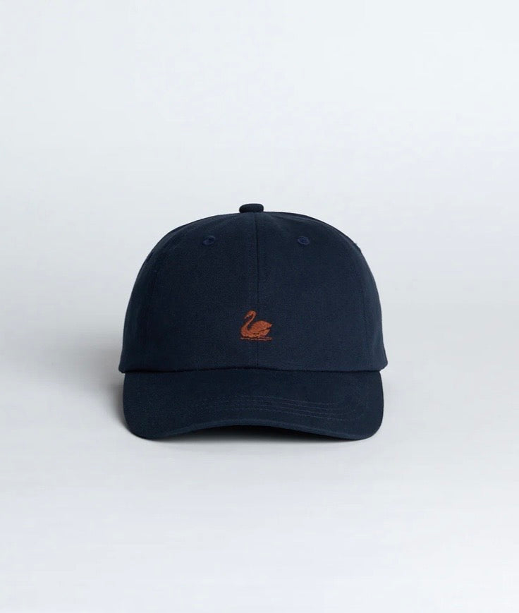 Swan Logo Cotton Twill Cap-Night Blue