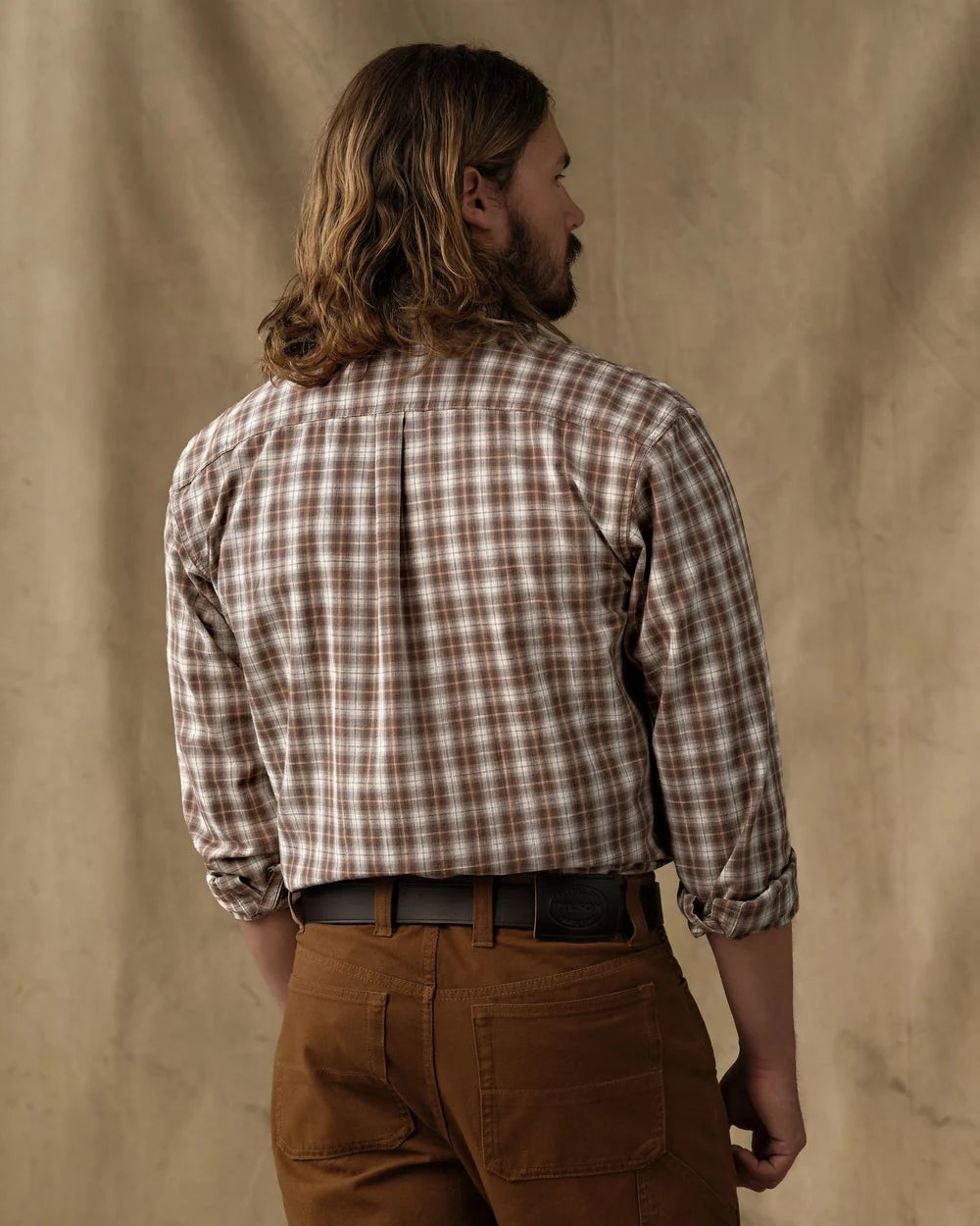 Chambray Button-Down Shirt -Cascade Plaid