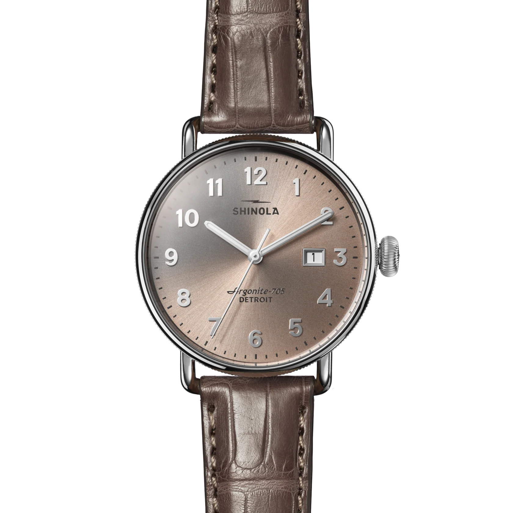 Canfield Watch 38mm - Gray Brown / Alligator Strap